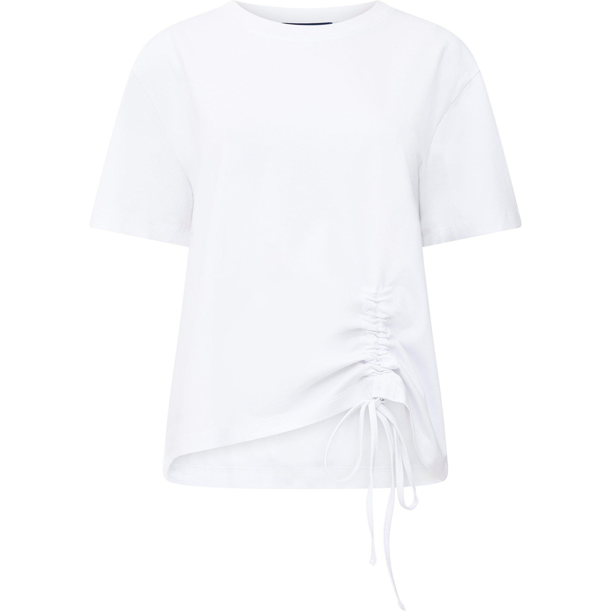 10-Linen White - French Connection - Rallie Cotton Ruched T-Shirt. - 4