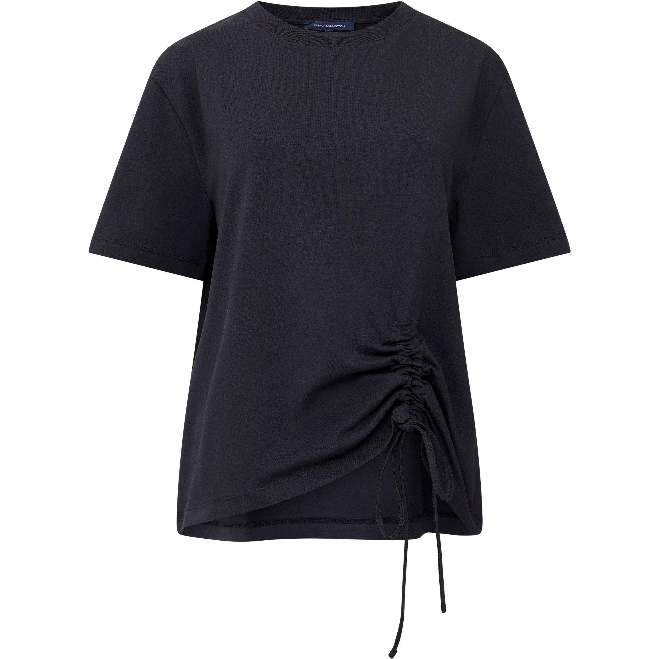 04-Blackout - French Connection - Rallie Cotton Ruched T-Shirt. - 2