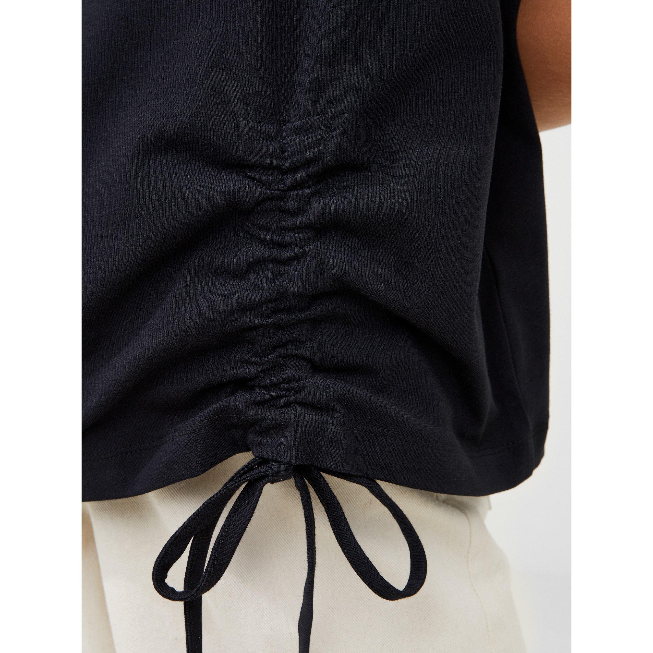 04-Blackout - French Connection - Rallie Cotton Ruched T-Shirt. - 4