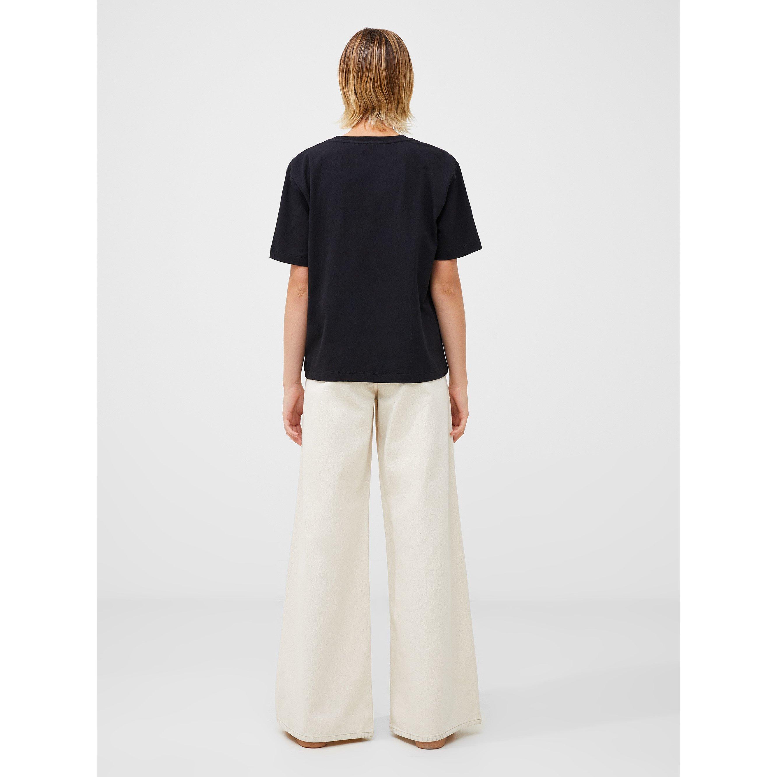 04-Blackout - French Connection - Rallie Cotton Ruched T-Shirt. - 5
