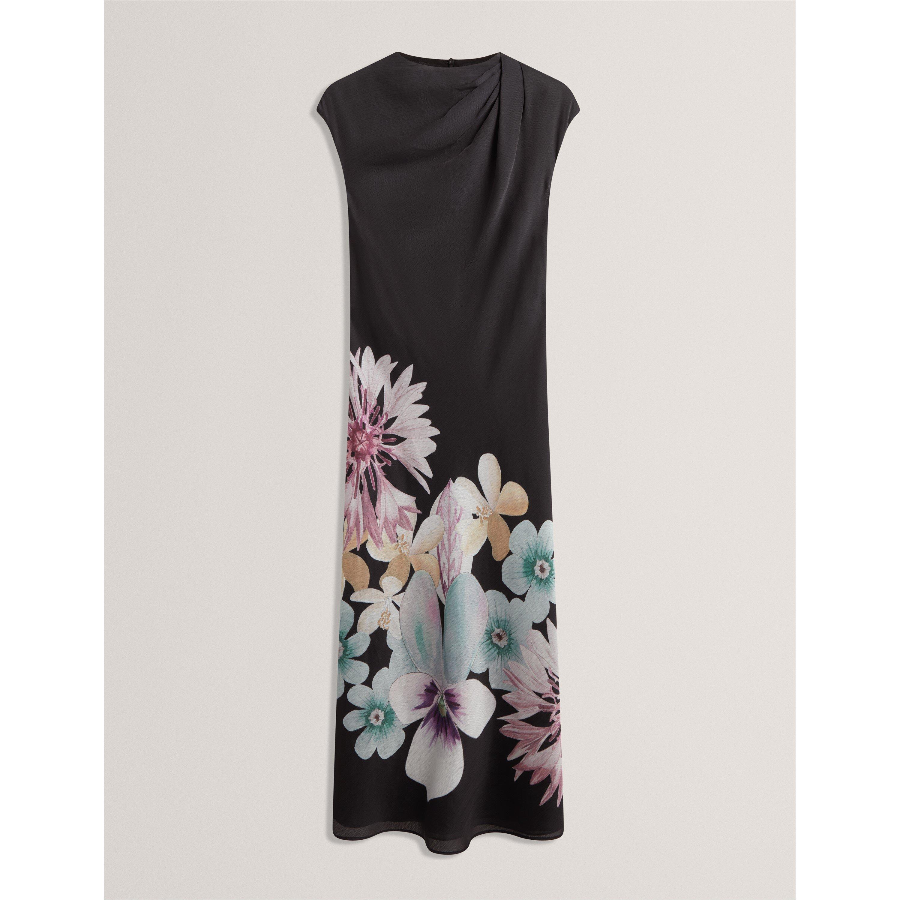 Ted Baker Women's Drape Midi Slinky Dress - Black - 8 (XS)