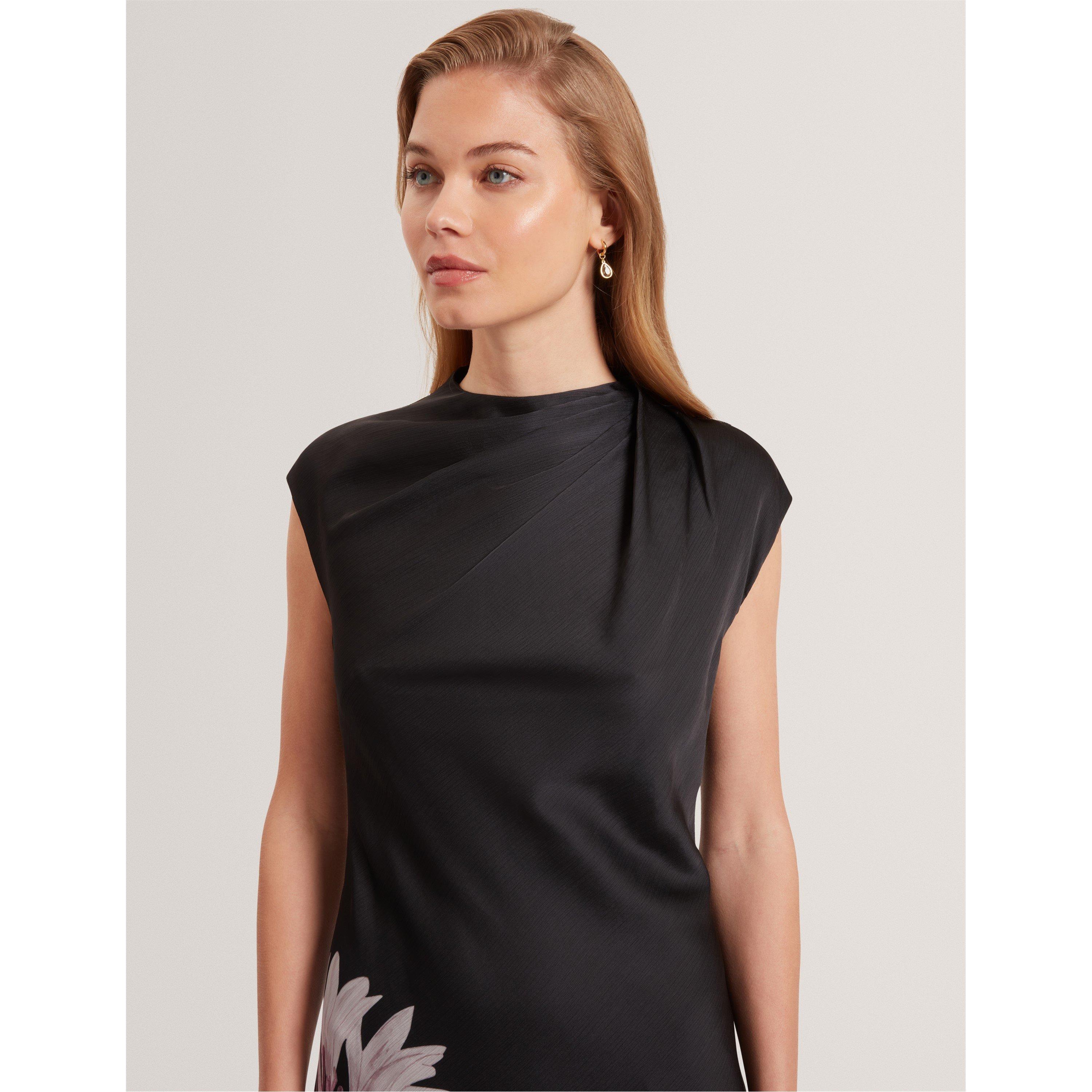 Schwarz - Ted Baker - Ted Drape midi dress Ld54 - 4