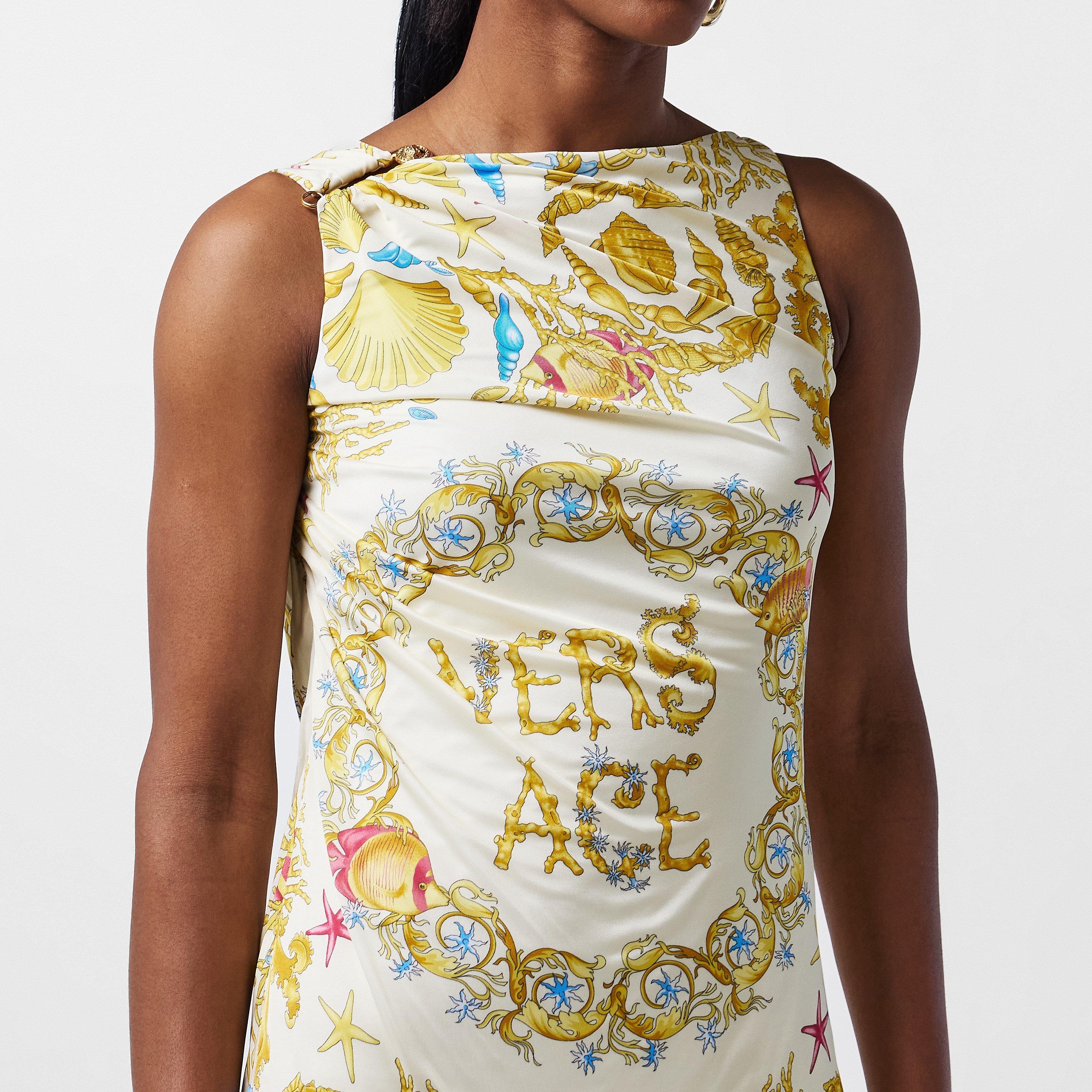 Eggshell - Versace - Women's Barocco Mini Dress - 5