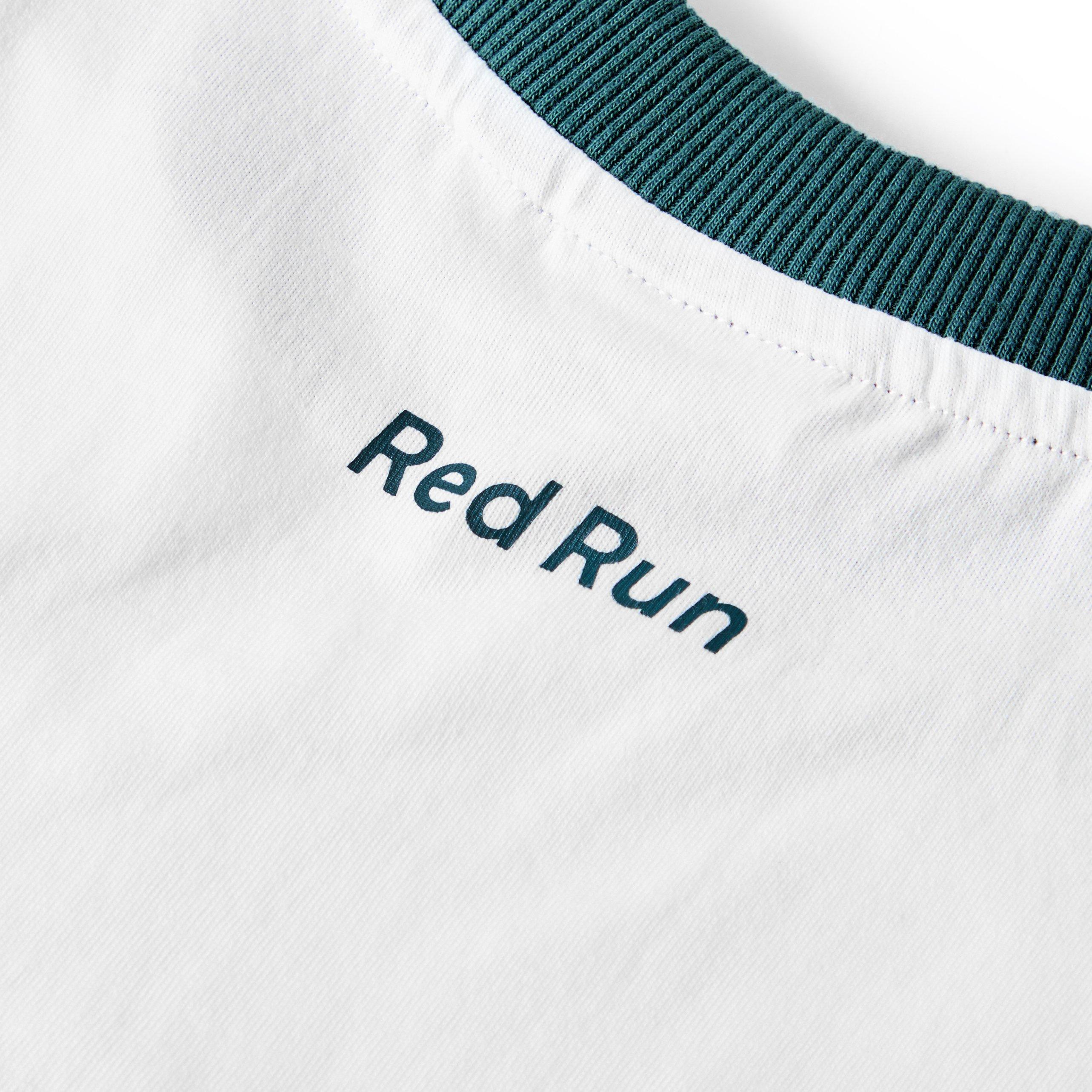 White - Red Run - Womens Skyline Oversized Graphic T-Shirt - 5