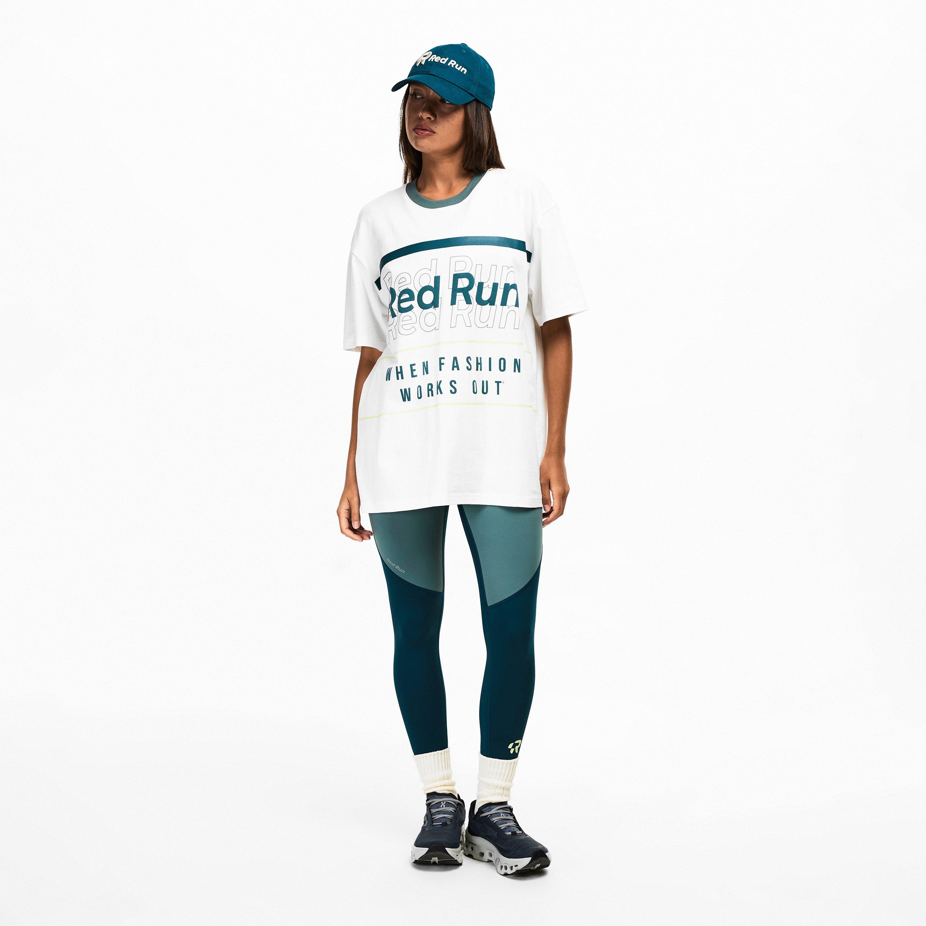 White - Red Run - Womens Skyline Oversized Graphic T-Shirt - 5