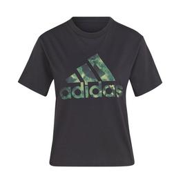 adidas Floral Graphic Big Logo Womens T Shirt