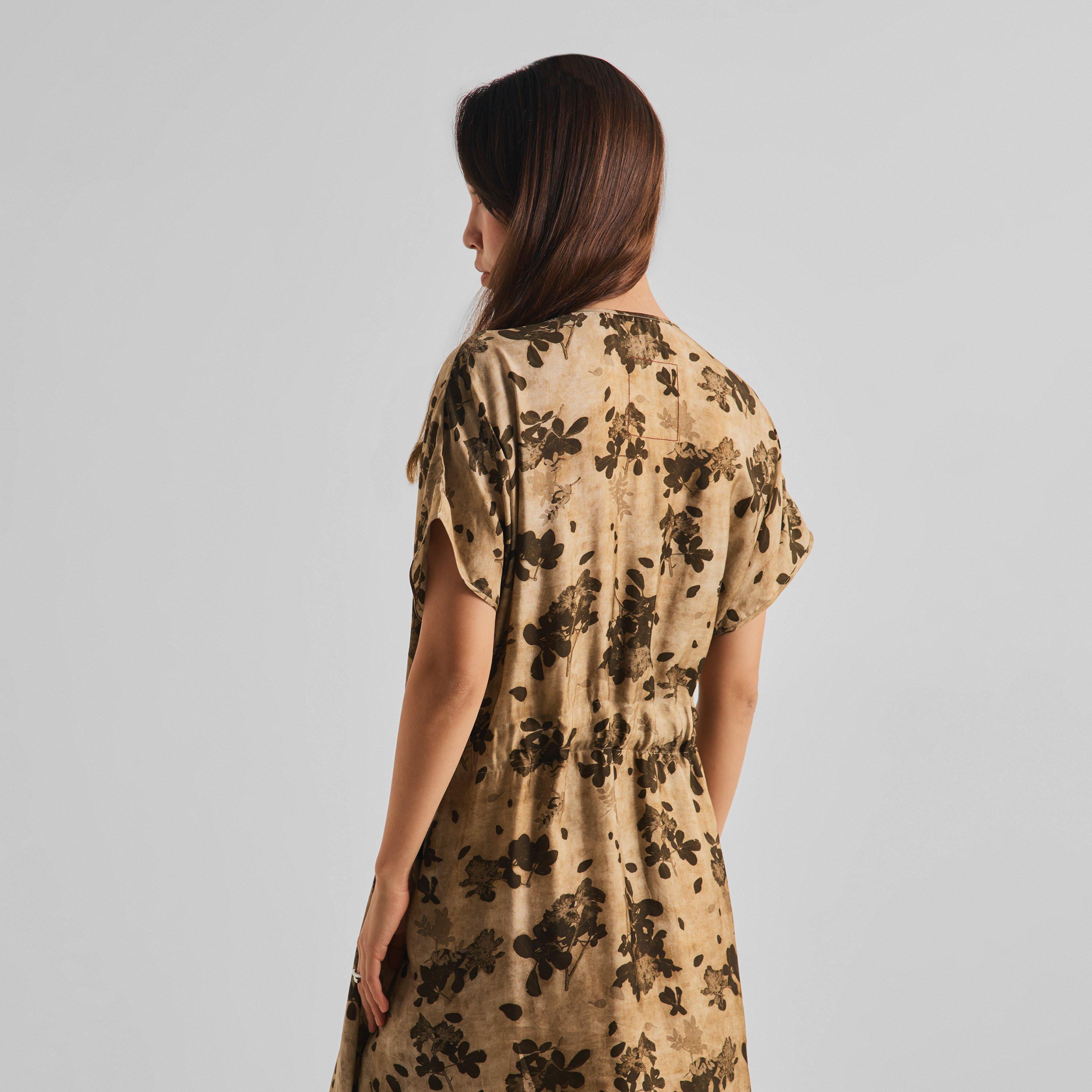 Tan/Brown - Uma Wang - Women's Acre Viscose Cupro Maxi Dress - 4