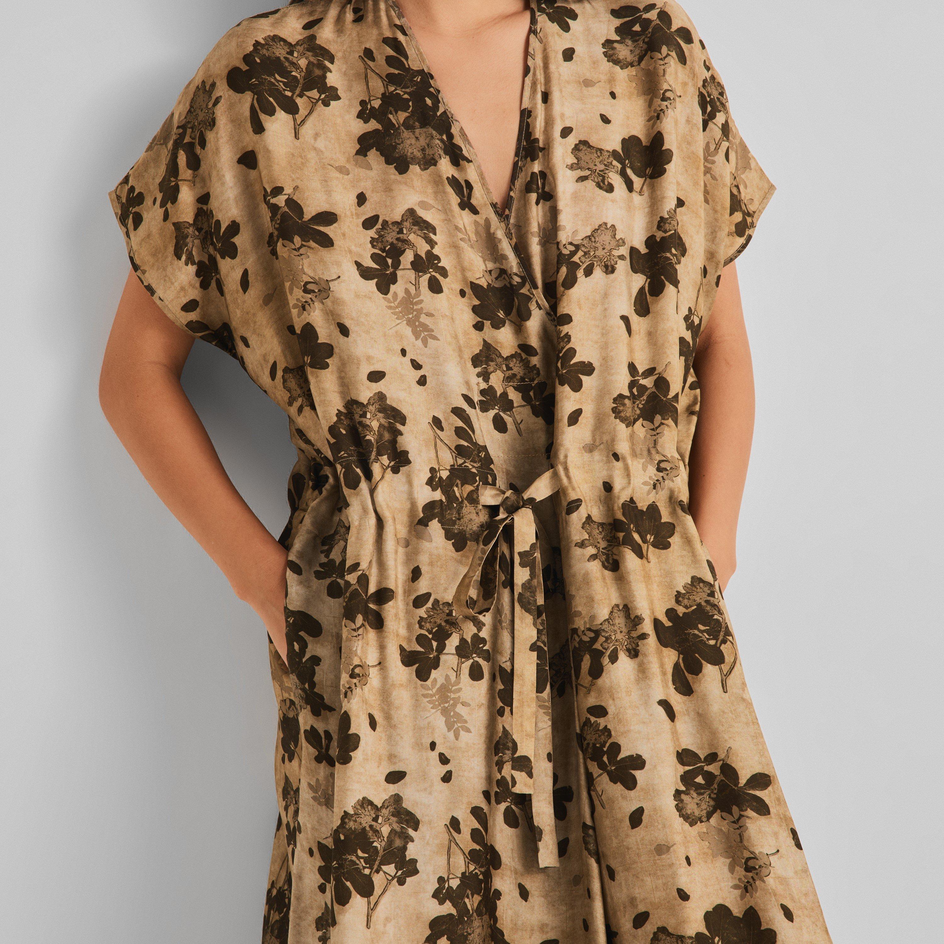 Tan/Brown - Uma Wang - Women's Acre Viscose Cupro Maxi Dress - 5