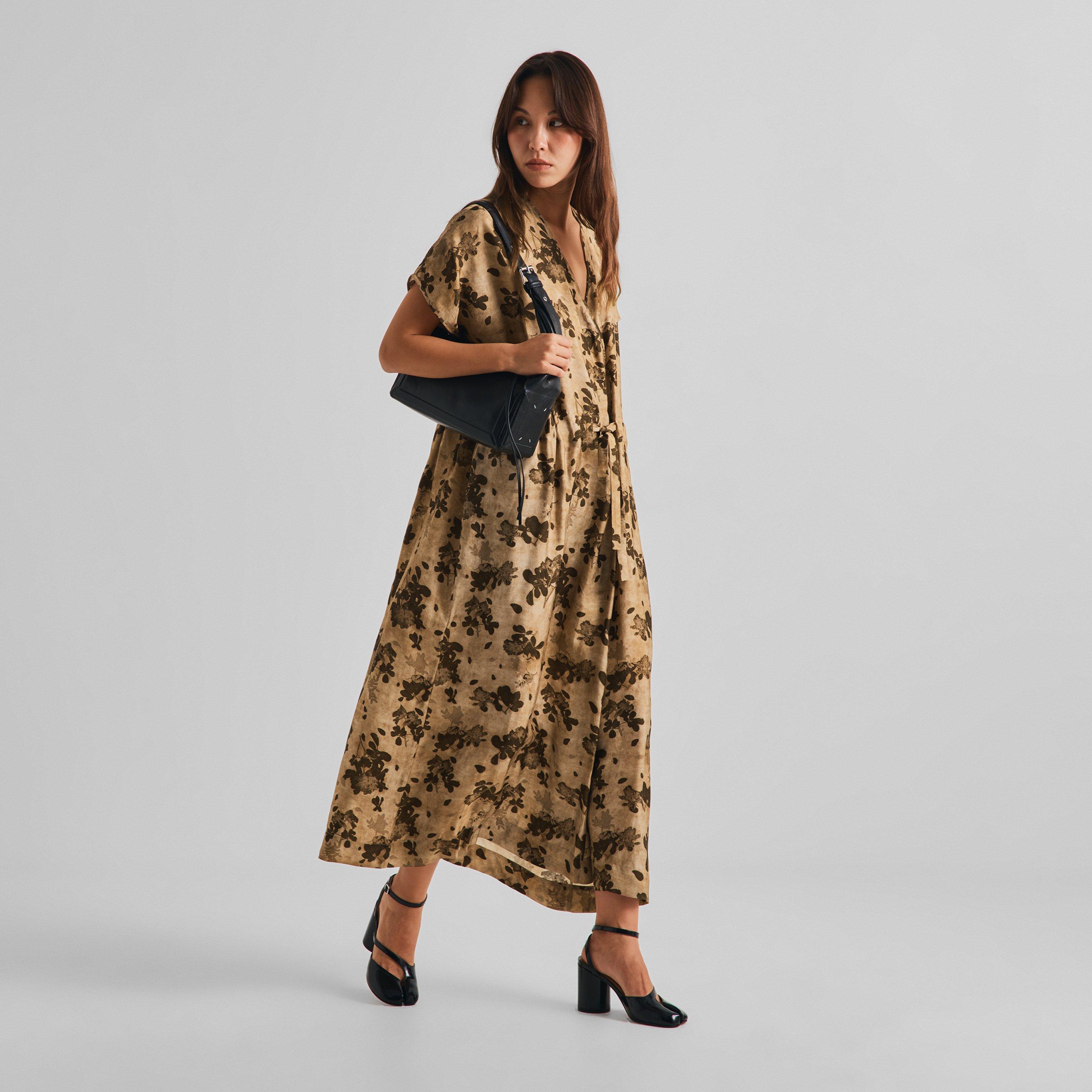 Tan/Brown - Uma Wang - Women's Acre Viscose Cupro Maxi Dress - 6