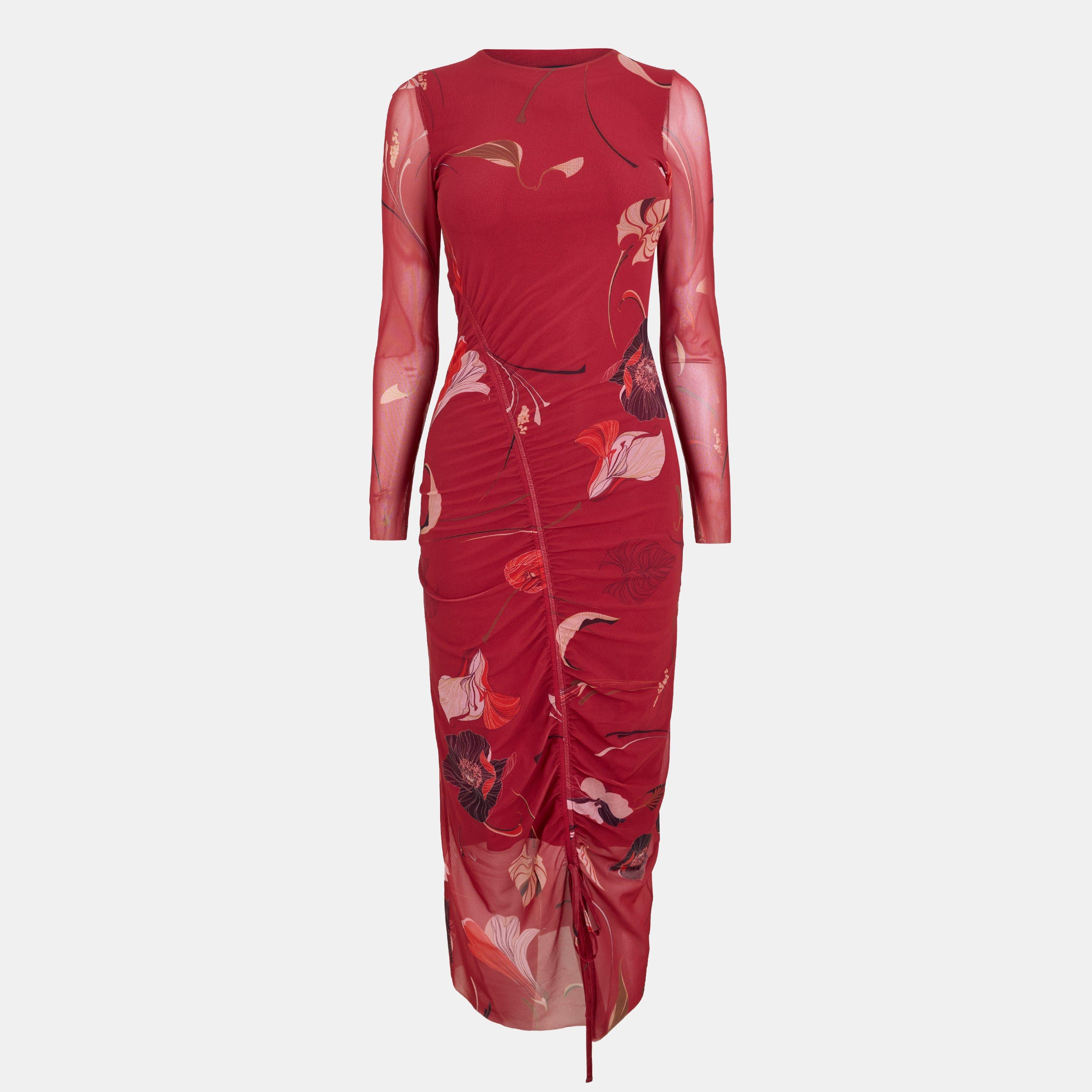 Ted Baker Women's Mesh Midi Bodycon Dress - Red - 6 (2X)