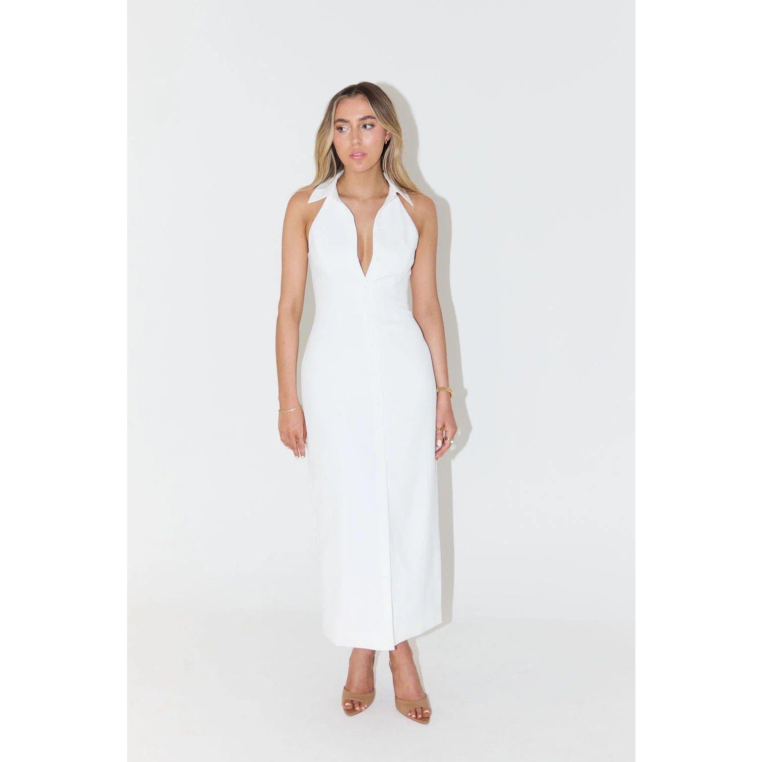 Odd Muse Women's The Ultimate Muse Collar Maxi Dress - White - M
