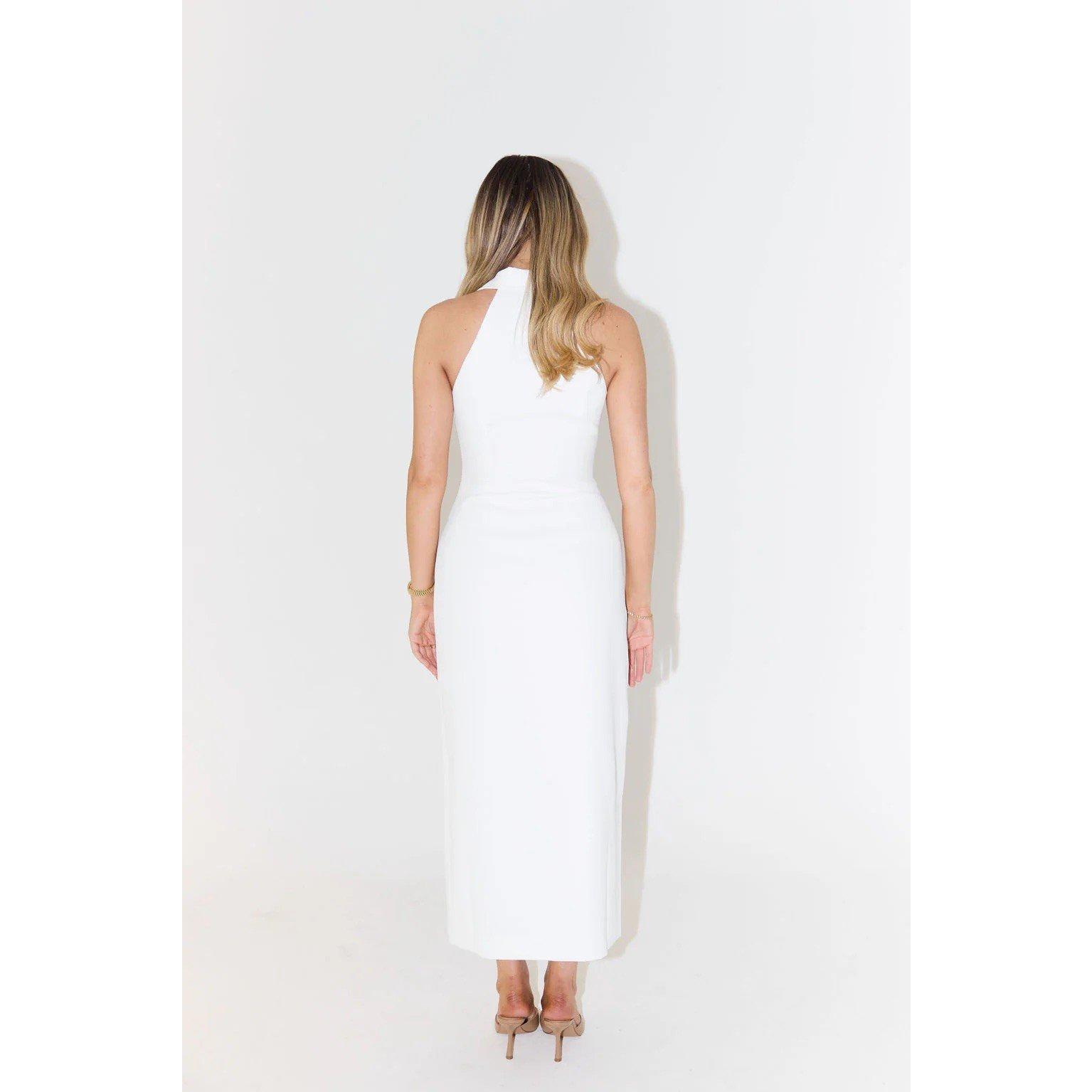 White - Odd Muse - The Ultimate Muse Collar Maxi Dress - 3