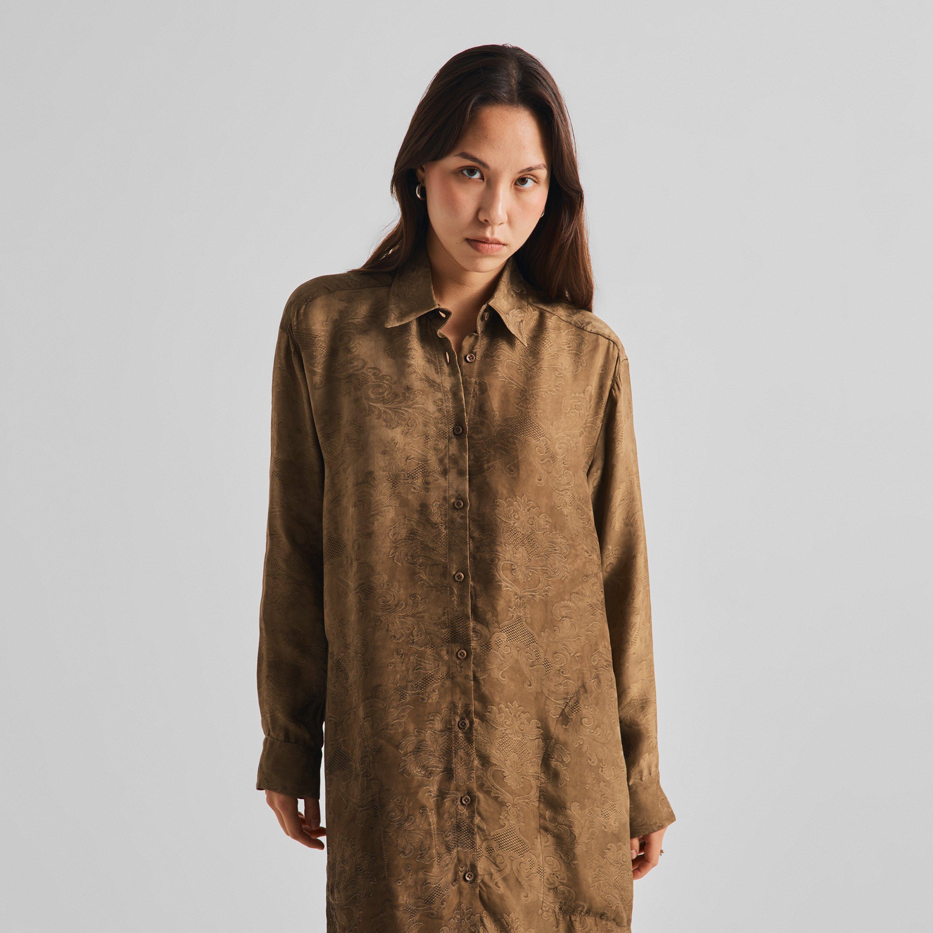 Mustard - Uma Wang - Women's Amare Long-Sleeve Shirt-Dress - 3