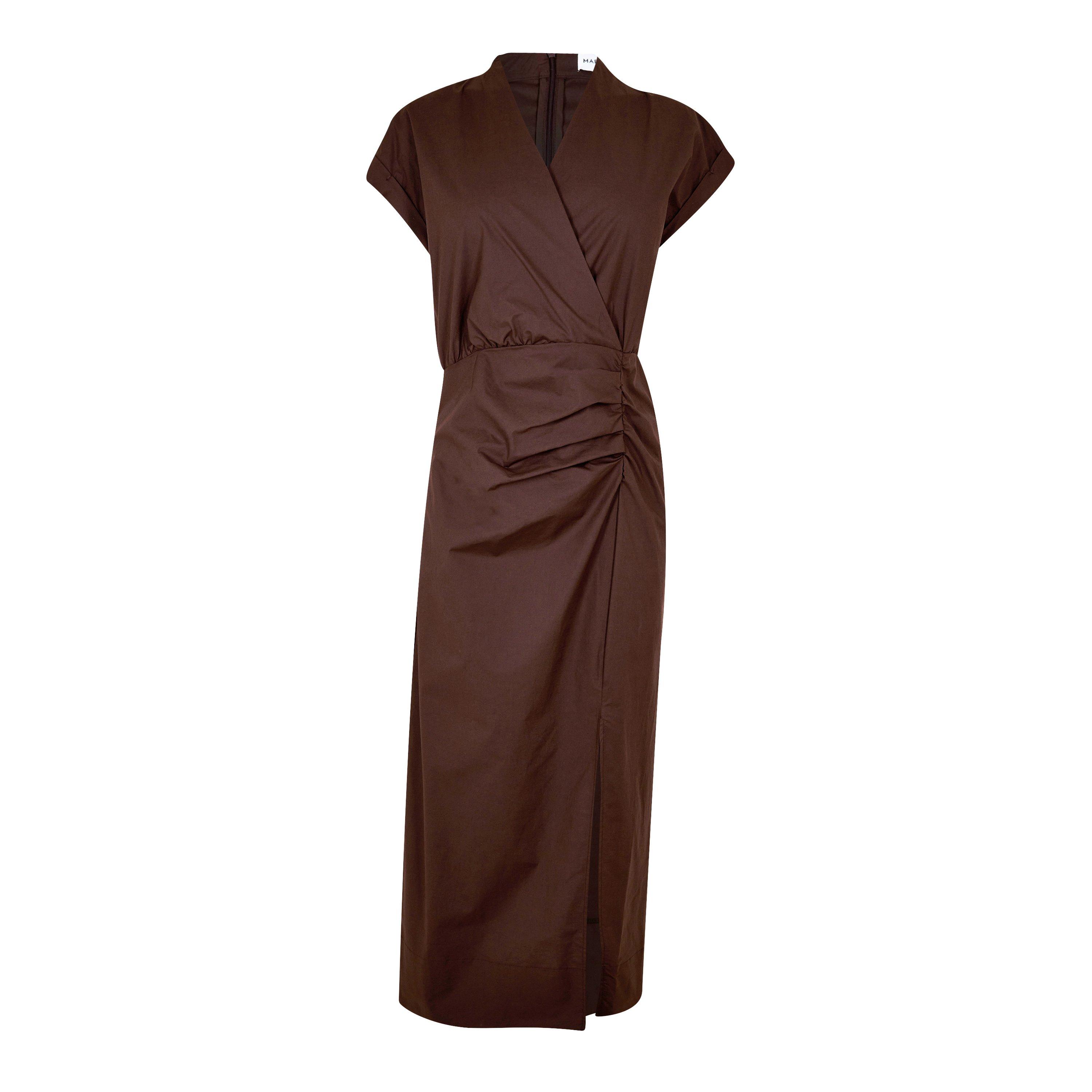 CHOCOLATE - Marella - Women's V-Neck Midi Wrap Tea Dress - 5