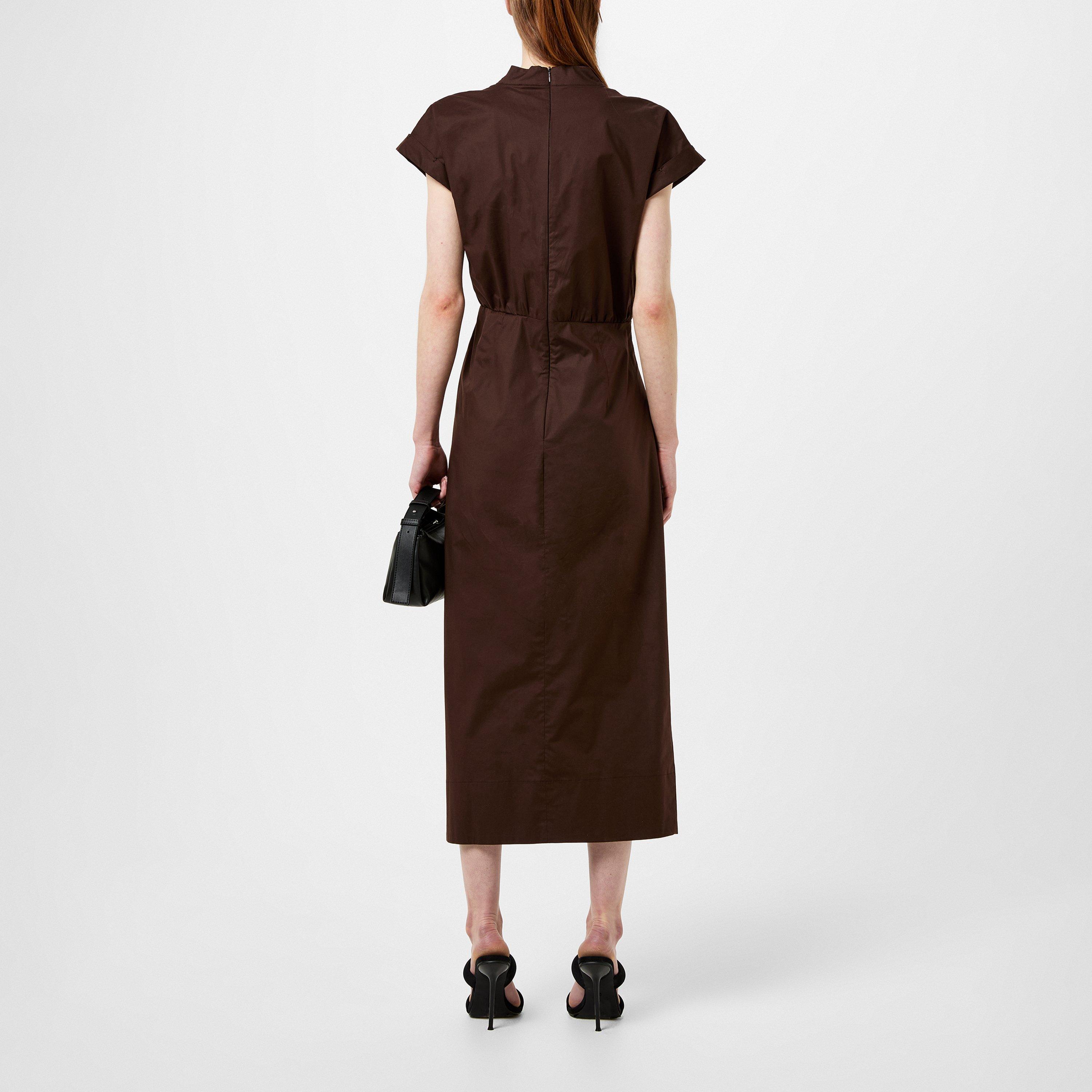 CHOCOLATE - Marella - Women's V-Neck Midi Wrap Tea Dress - 3