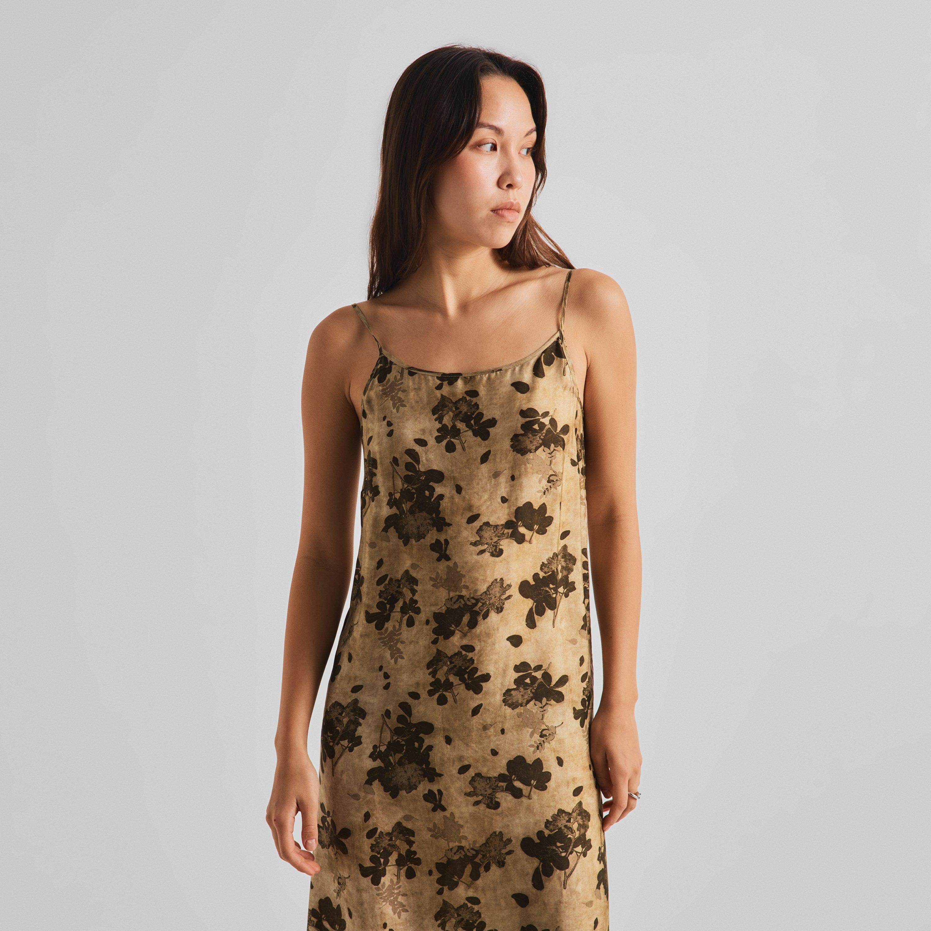 Tan/Brown - Uma Wang - Women's Anaya Floral Viscose Maxi Dress - 3