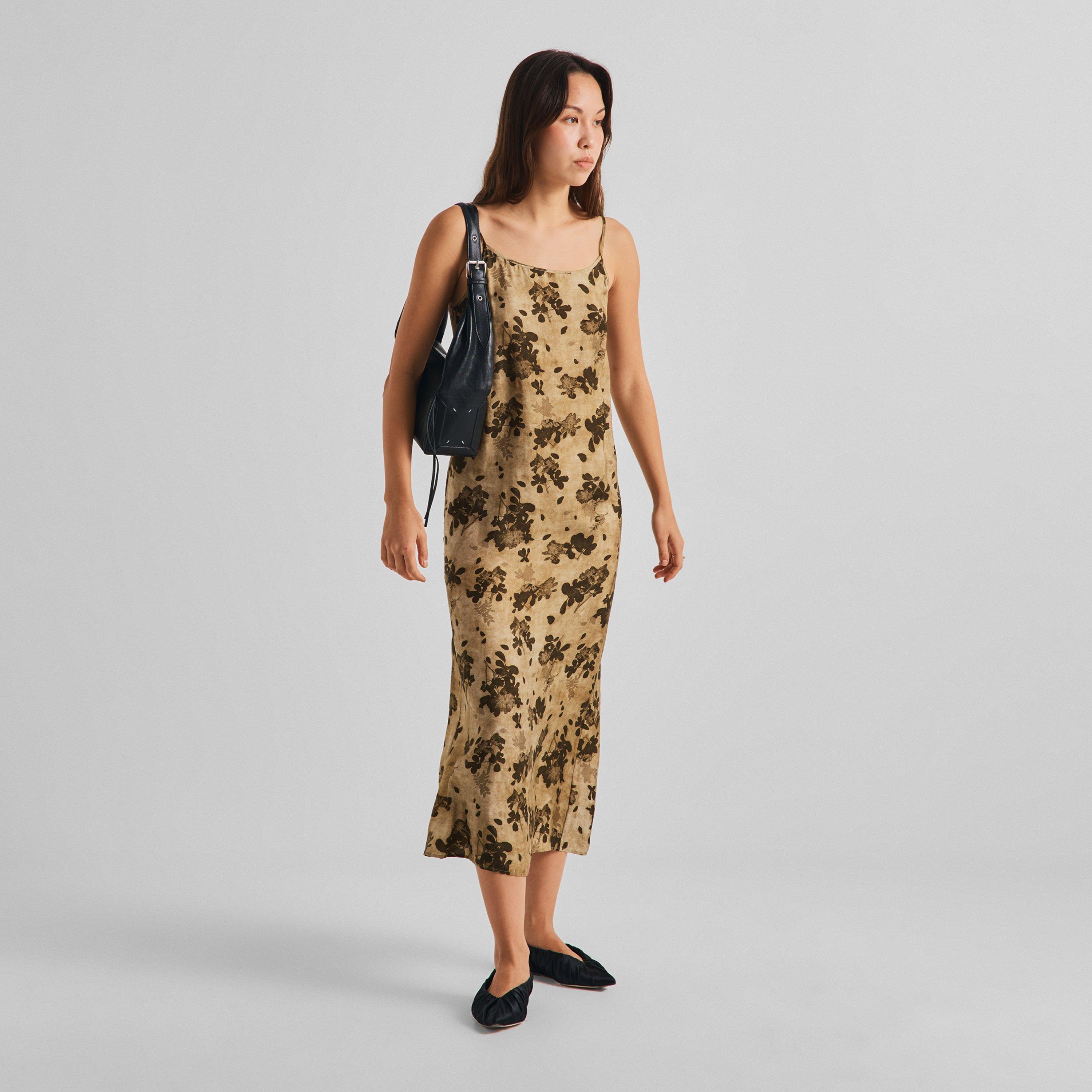 Tan/Brown - Uma Wang - Women's Anaya Floral Viscose Maxi Dress - 6