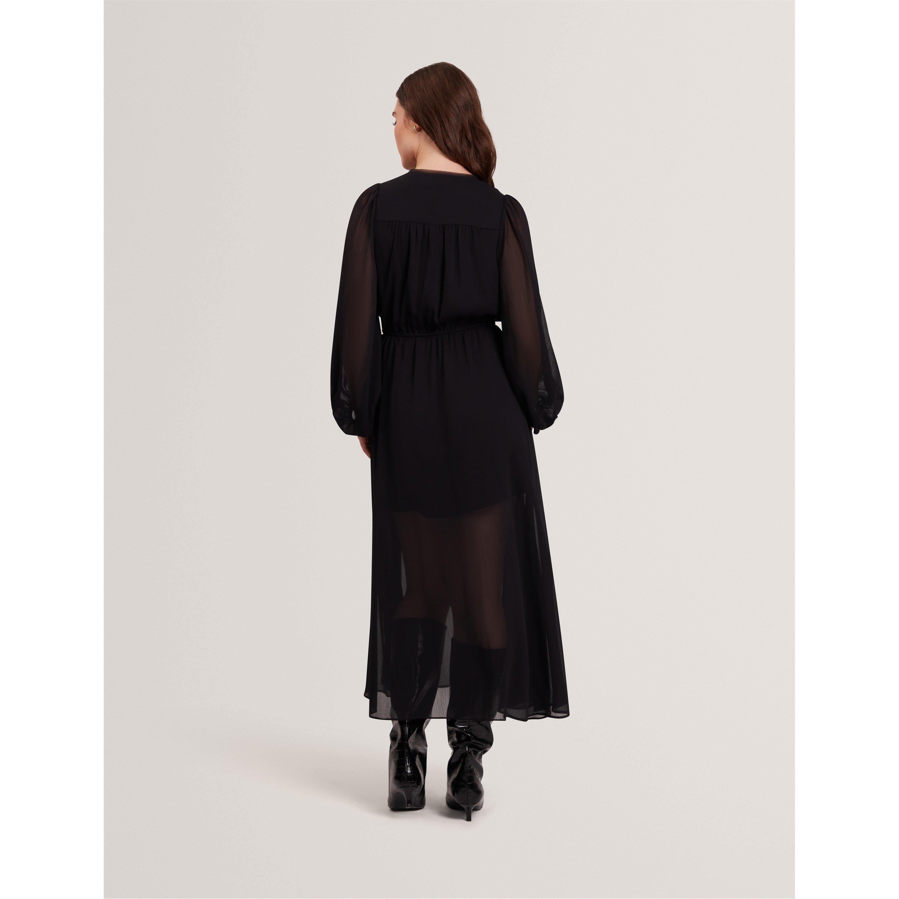 Black - Ted Baker - Women's Print Midi Tea Dress - 4