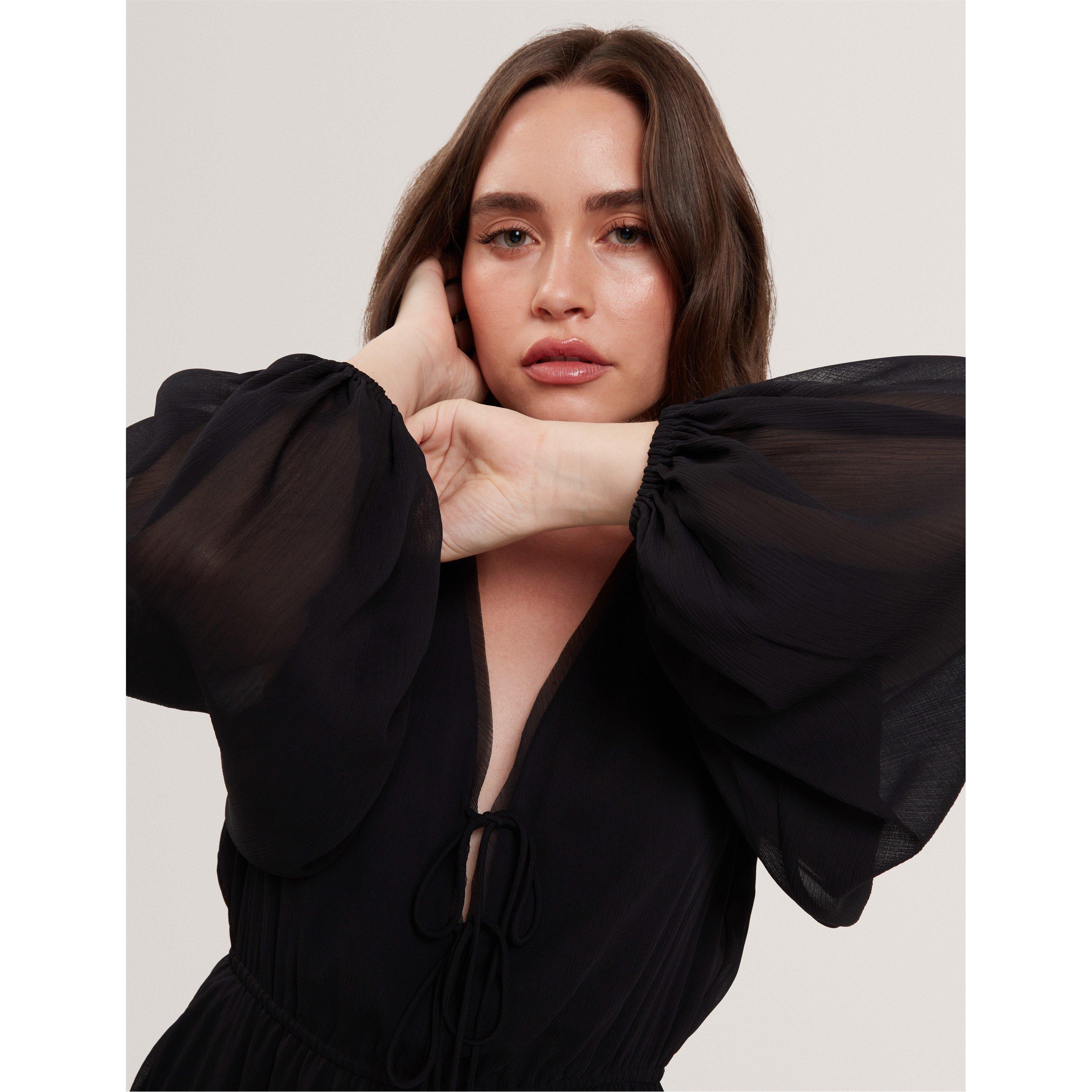 Black - Ted Baker - Women's Print Midi Tea Dress - 5