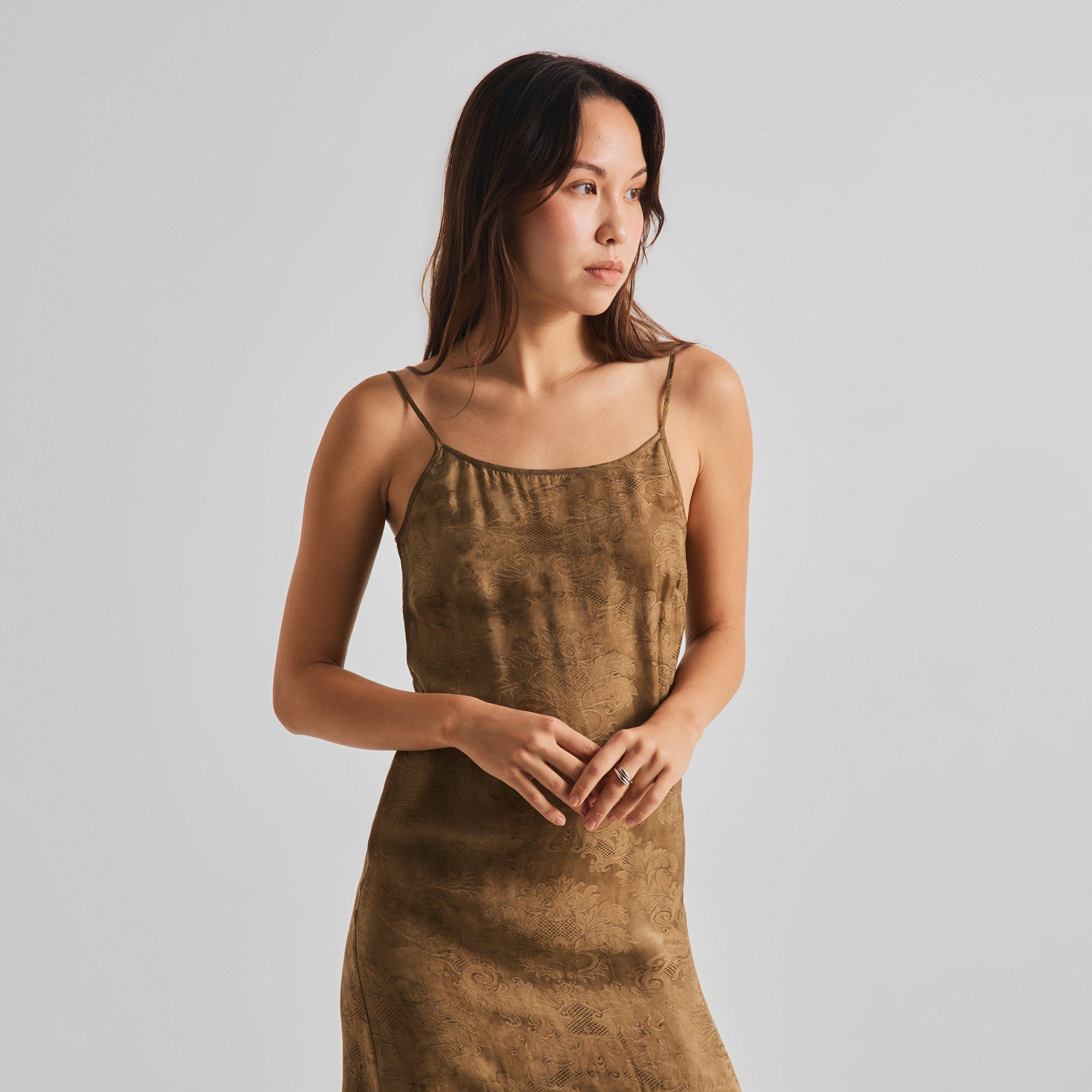 Mustard - Uma Wang - Women's Anaya Sheen Jacquard Viscose Maxi Dress - 3
