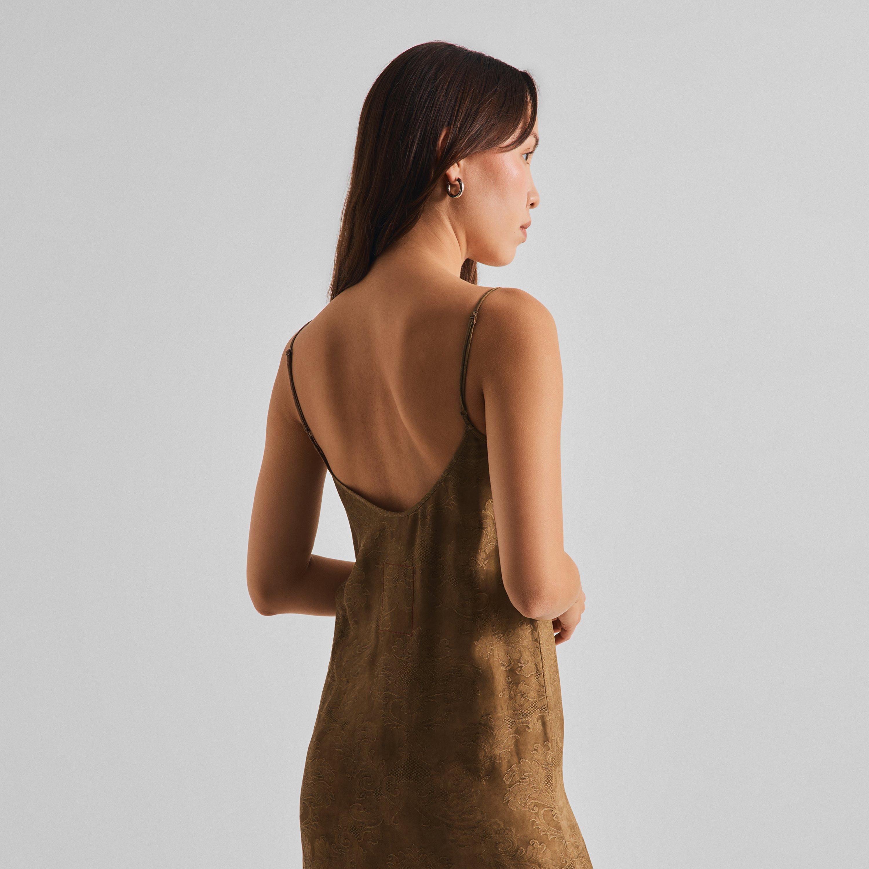 Mustard - Uma Wang - Women's Anaya Sheen Jacquard Viscose Maxi Dress - 4