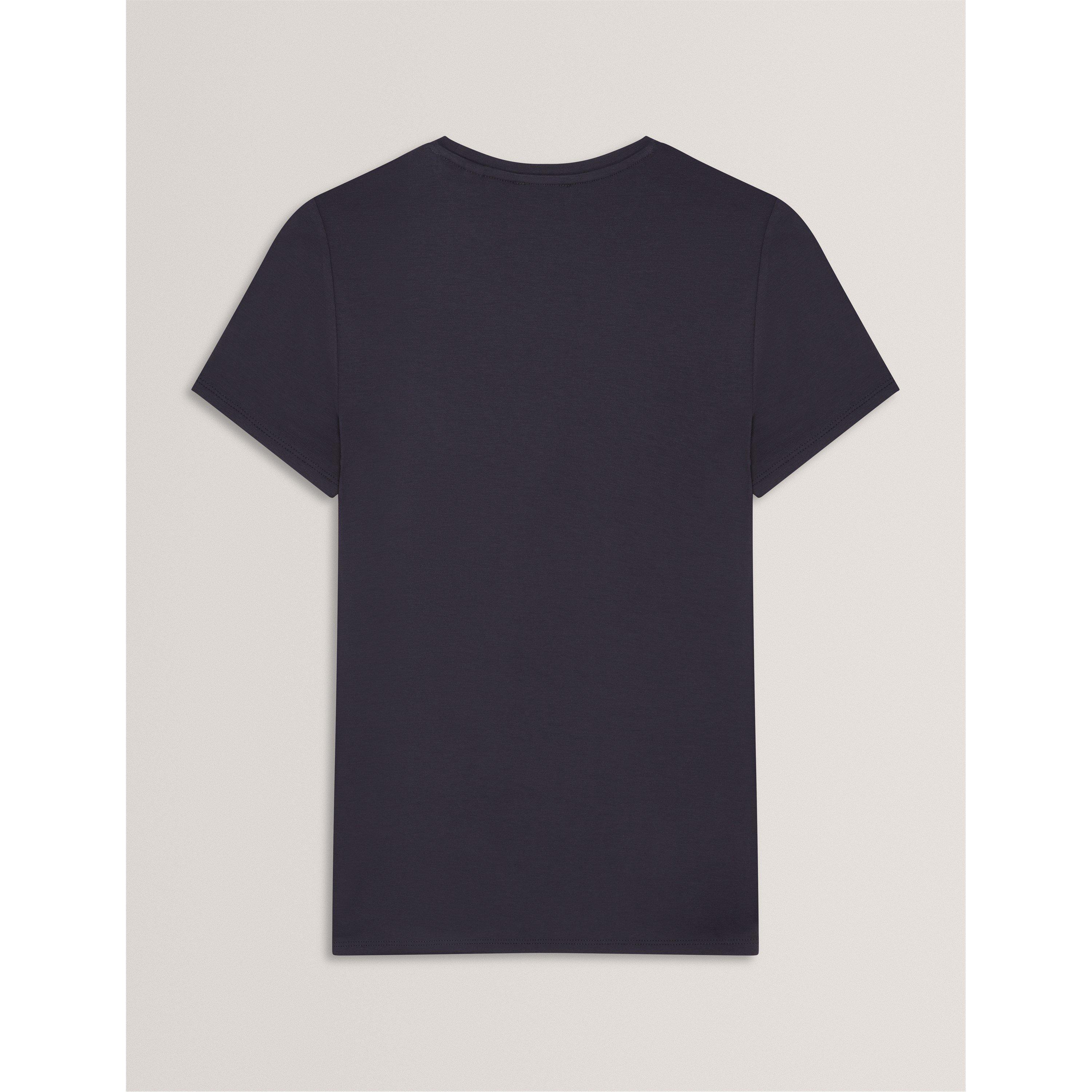 Navy - Ted Baker - Women's Plain Slim Fit T-Shirt - 2