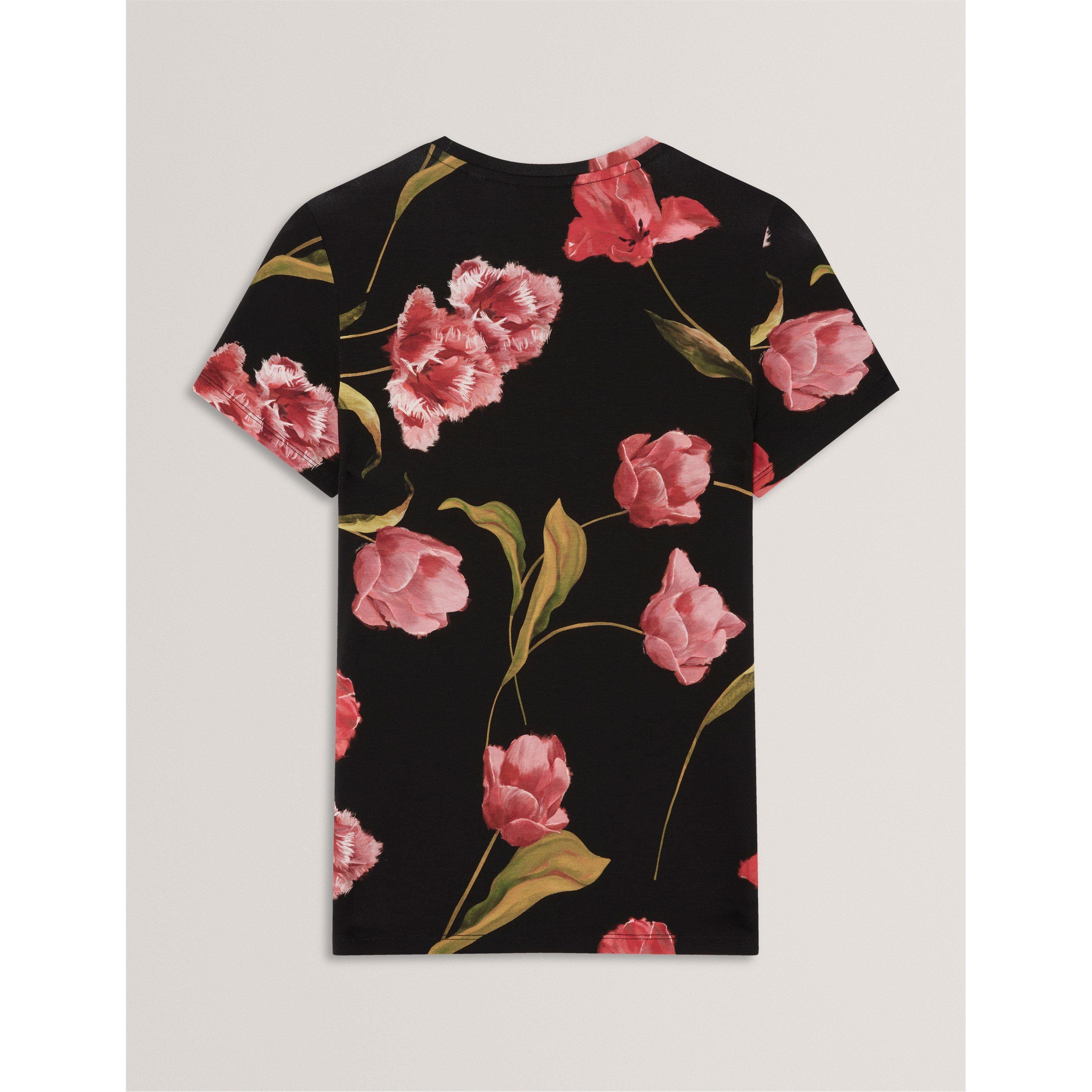 Schwarz - Ted Baker - Women's Printed Slim Fit T-Shirt - 2