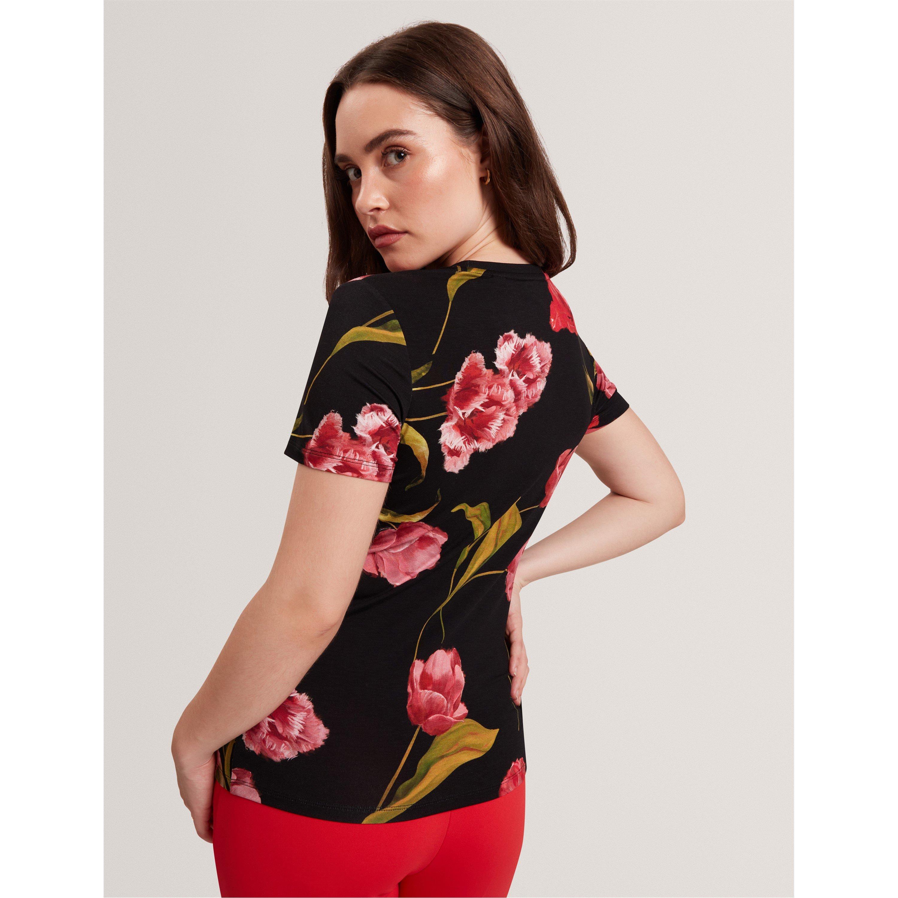 Schwarz - Ted Baker - Women's Printed Slim Fit T-Shirt - 4