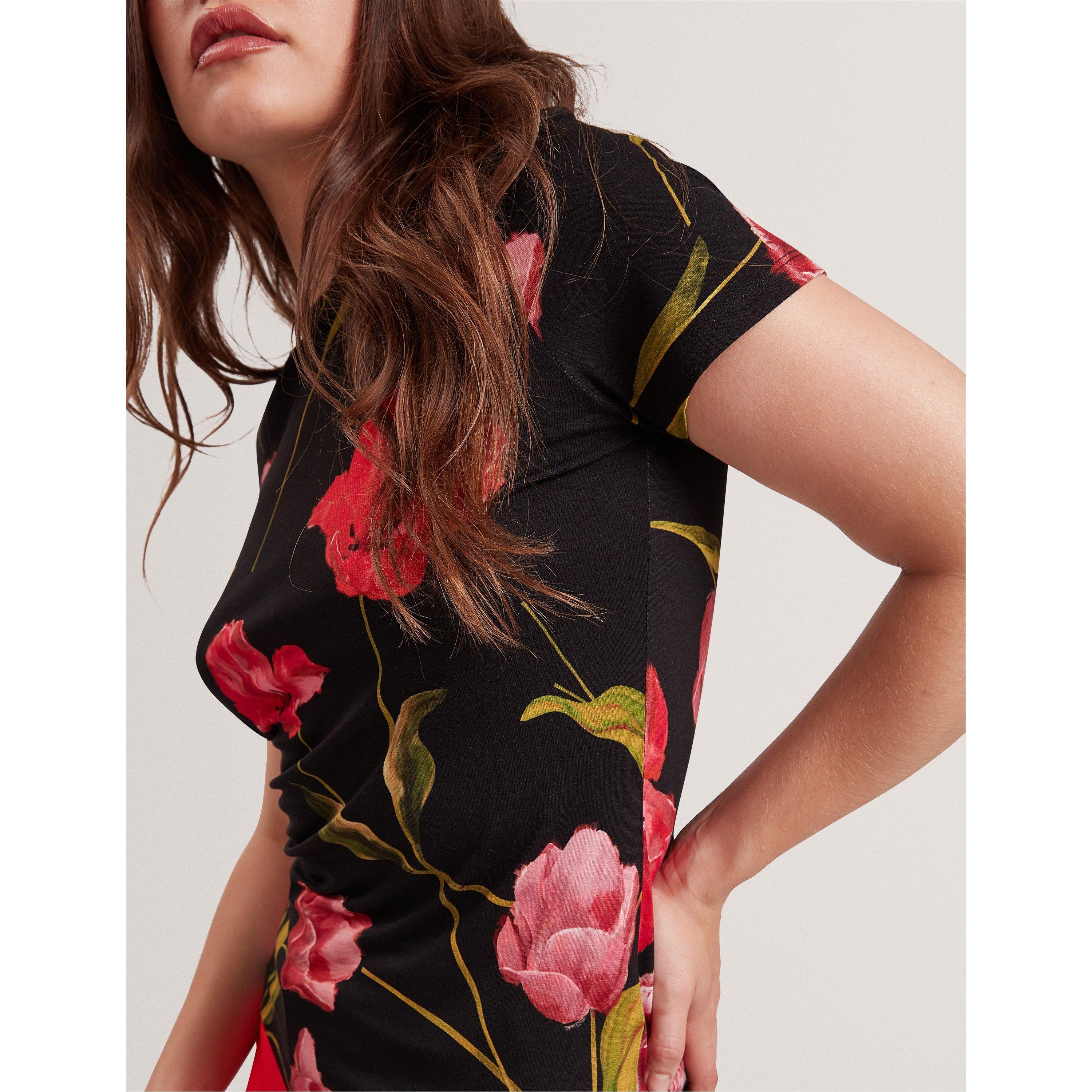 Schwarz - Ted Baker - Women's Printed Slim Fit T-Shirt - 5