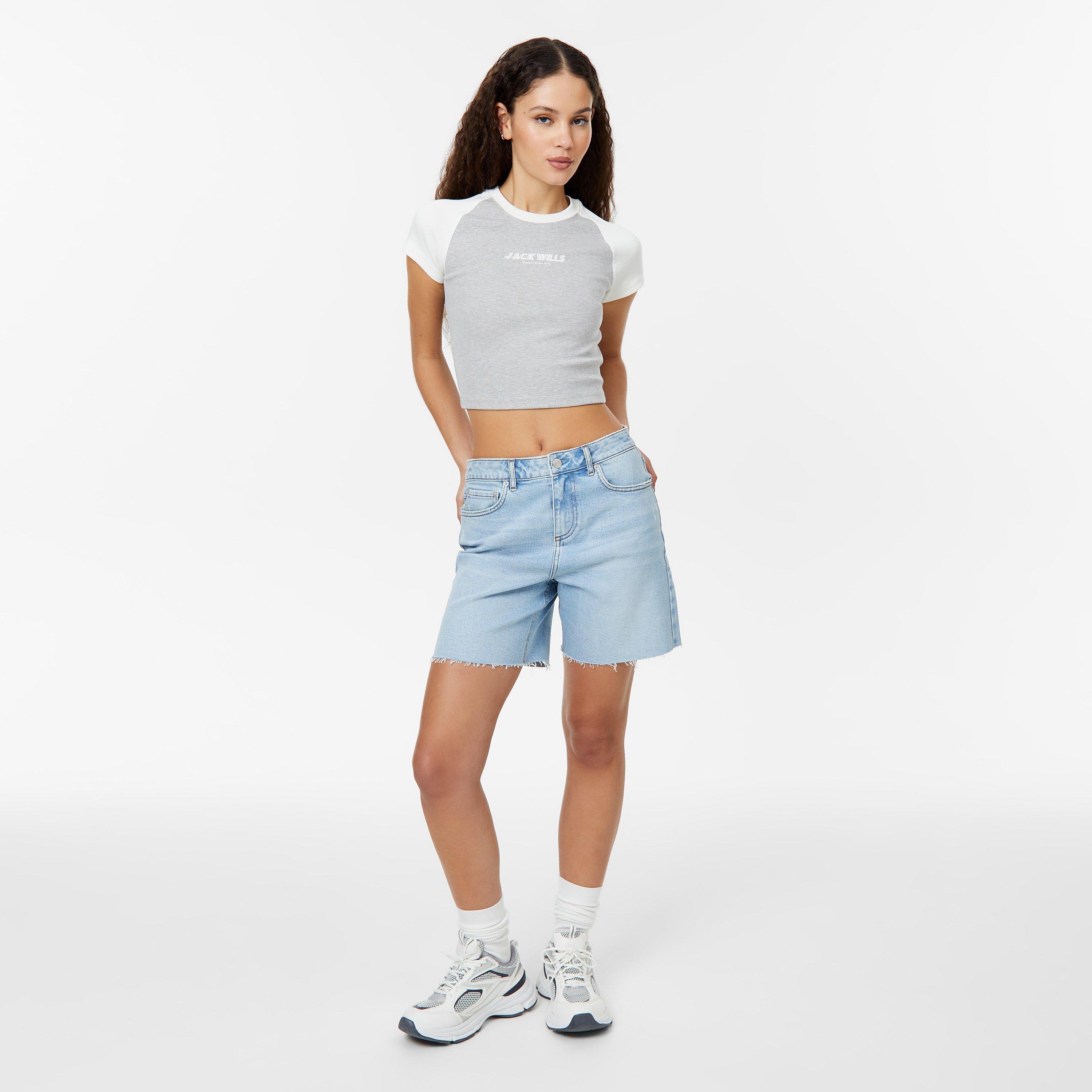 Grau/Weiß - Jack Wills - Contrast Baby Tee - 4