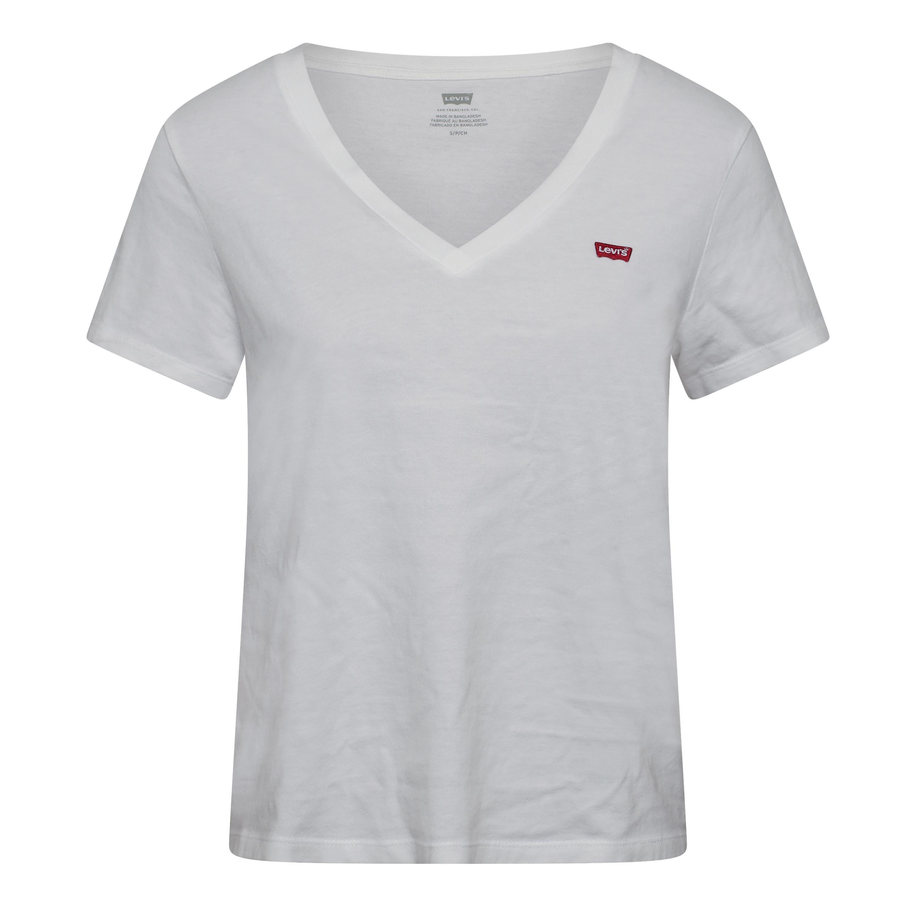 Levis Women's Perfect V-Neck - White - 8 (XS)
