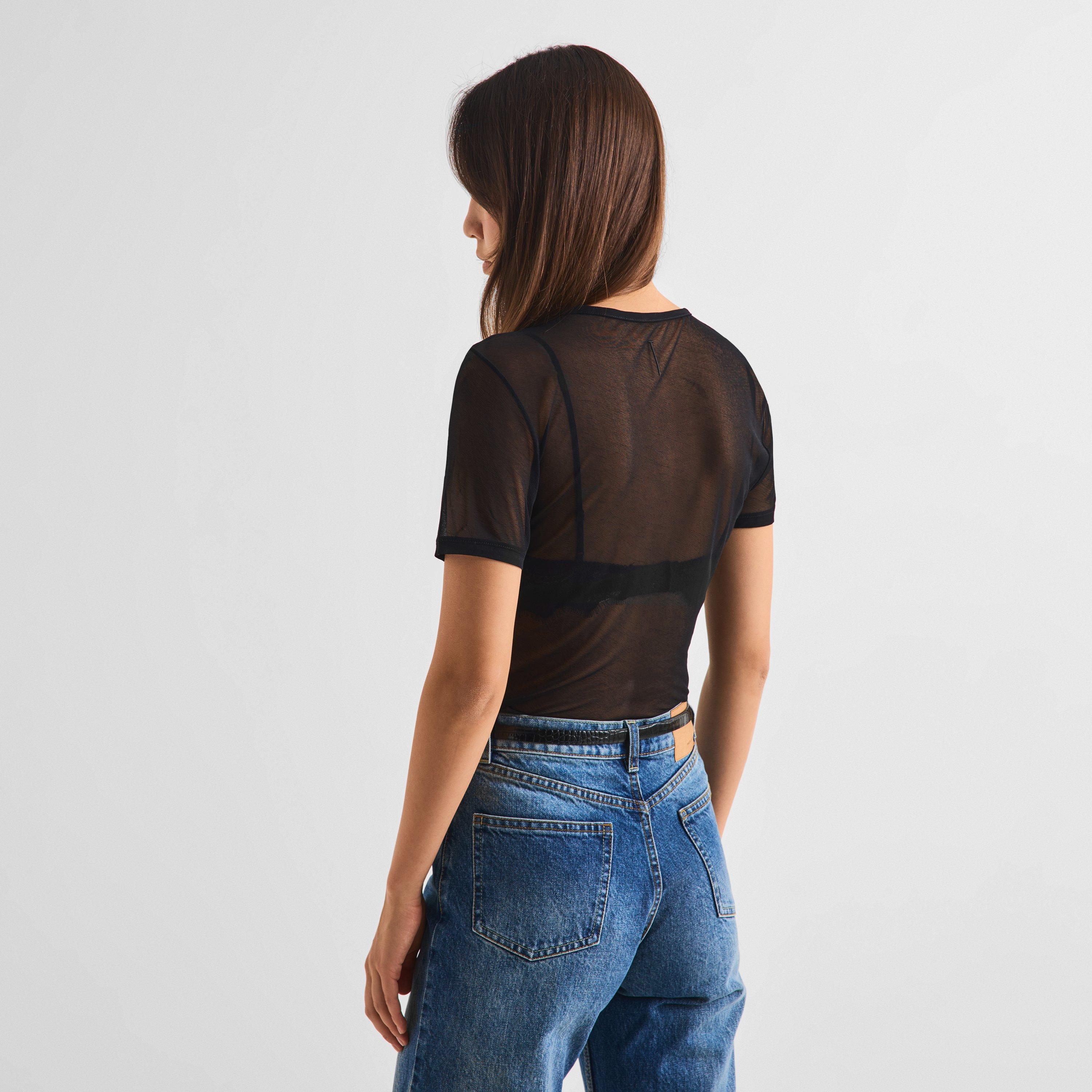 Black - Tom Ford - Women's Crepe Boyfriend T-Shirt - 4