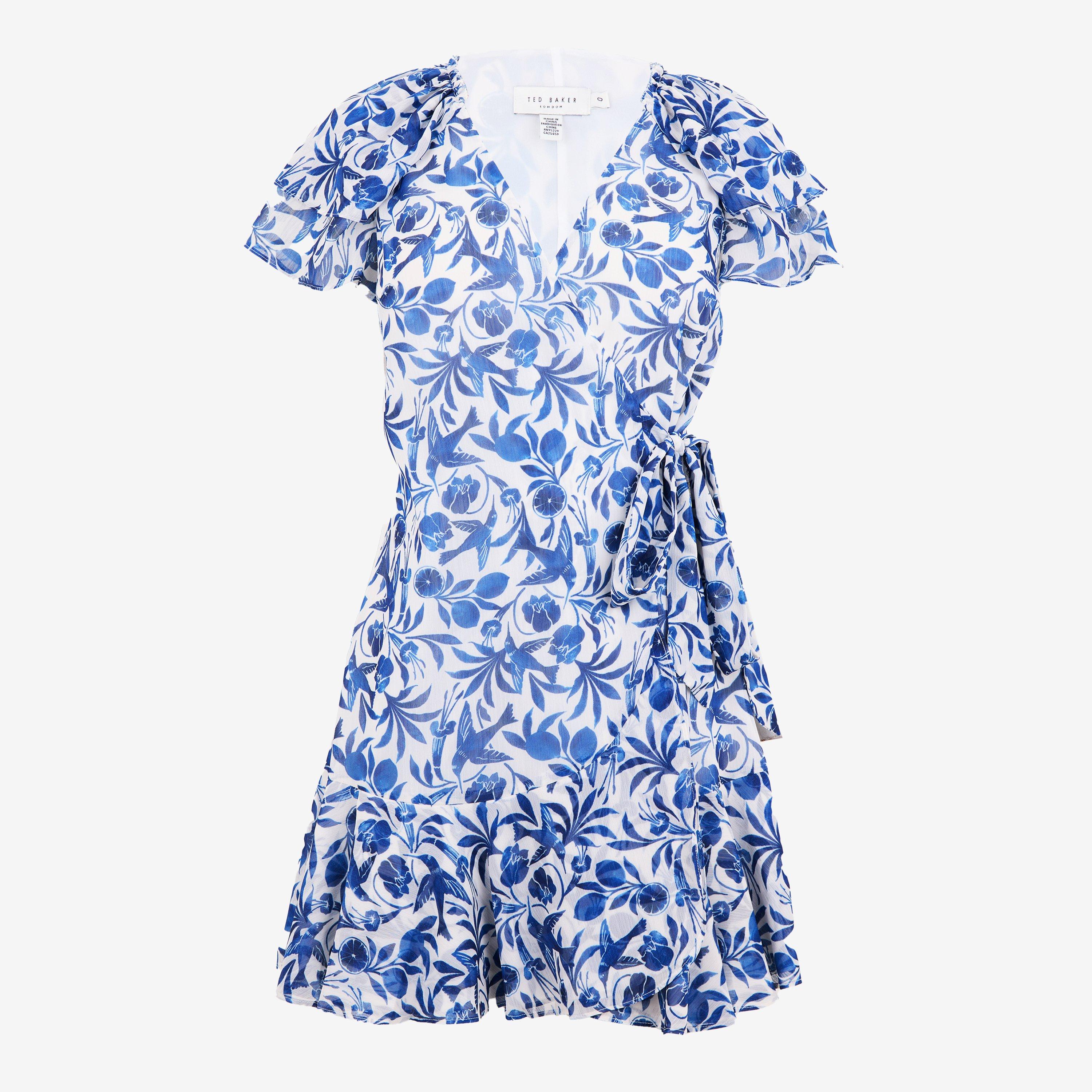 Ted Baker Women's Anshan Wrap Mini Dress - Blue - 8 (XS)