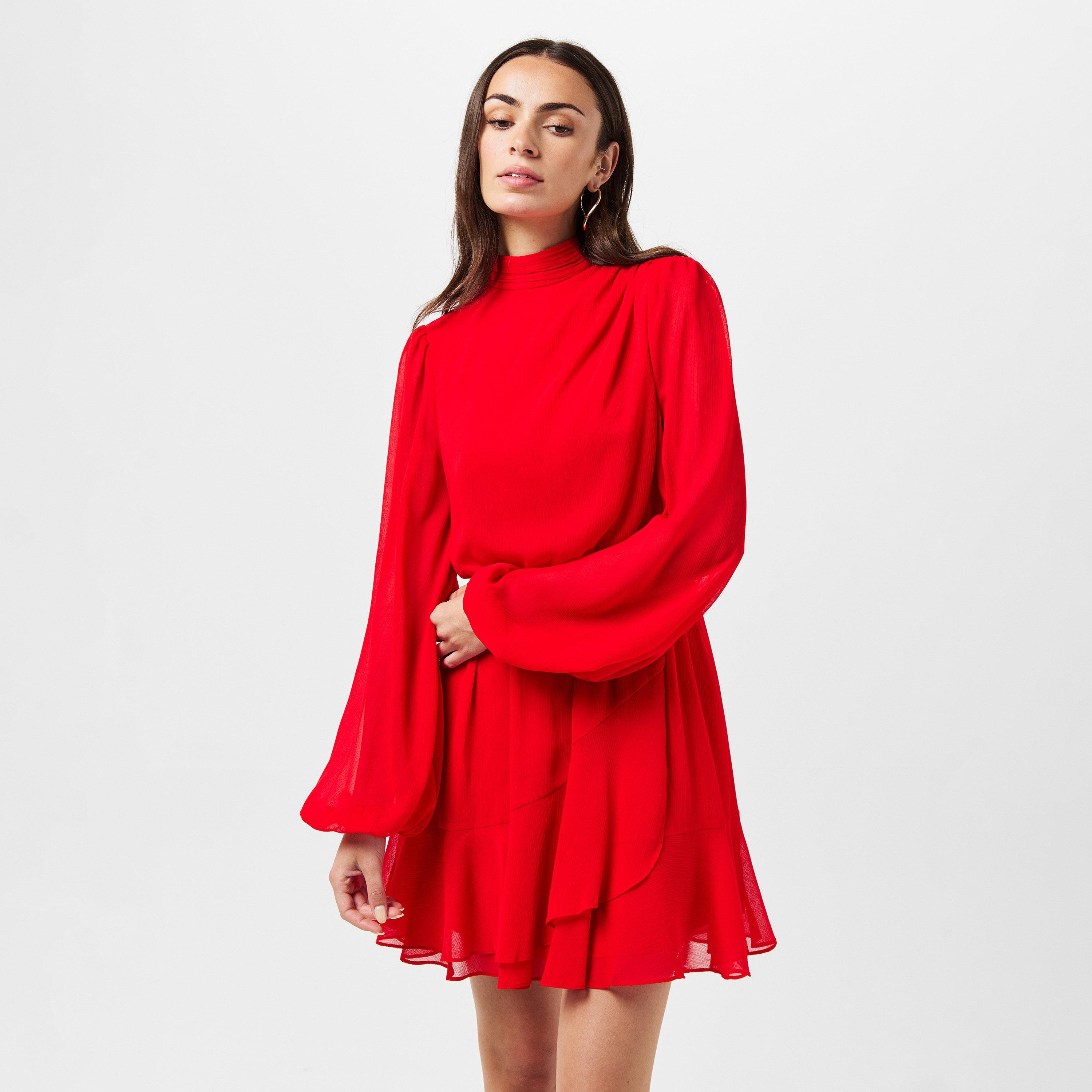 ted baker red dress Colour Block Pleated Panel Midi | Zeera Team with neutral accessories for a balanced appearance. Ted Baker dress