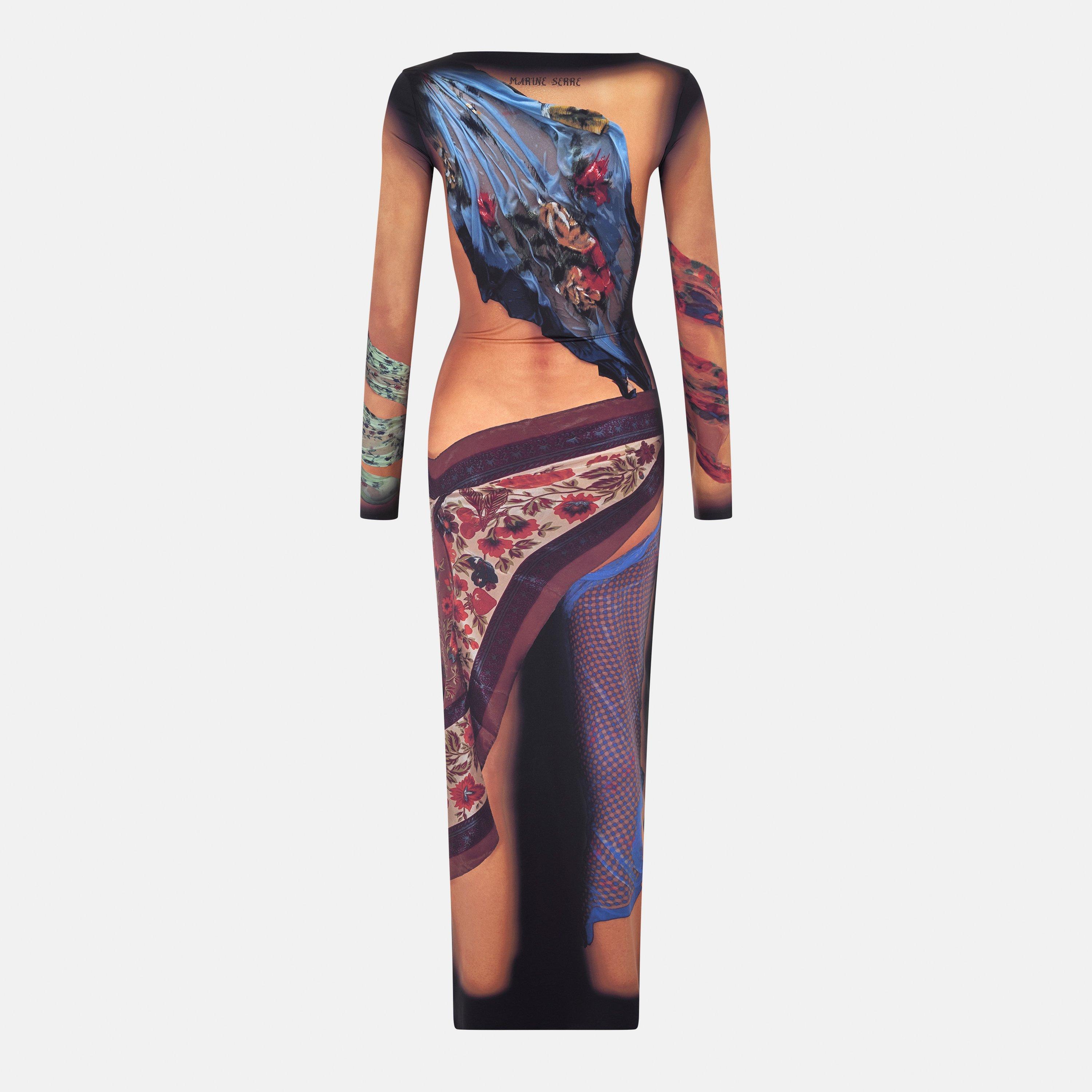 Dark Beige - Marine Serre - Women's Jersey Maxi Dress - 2