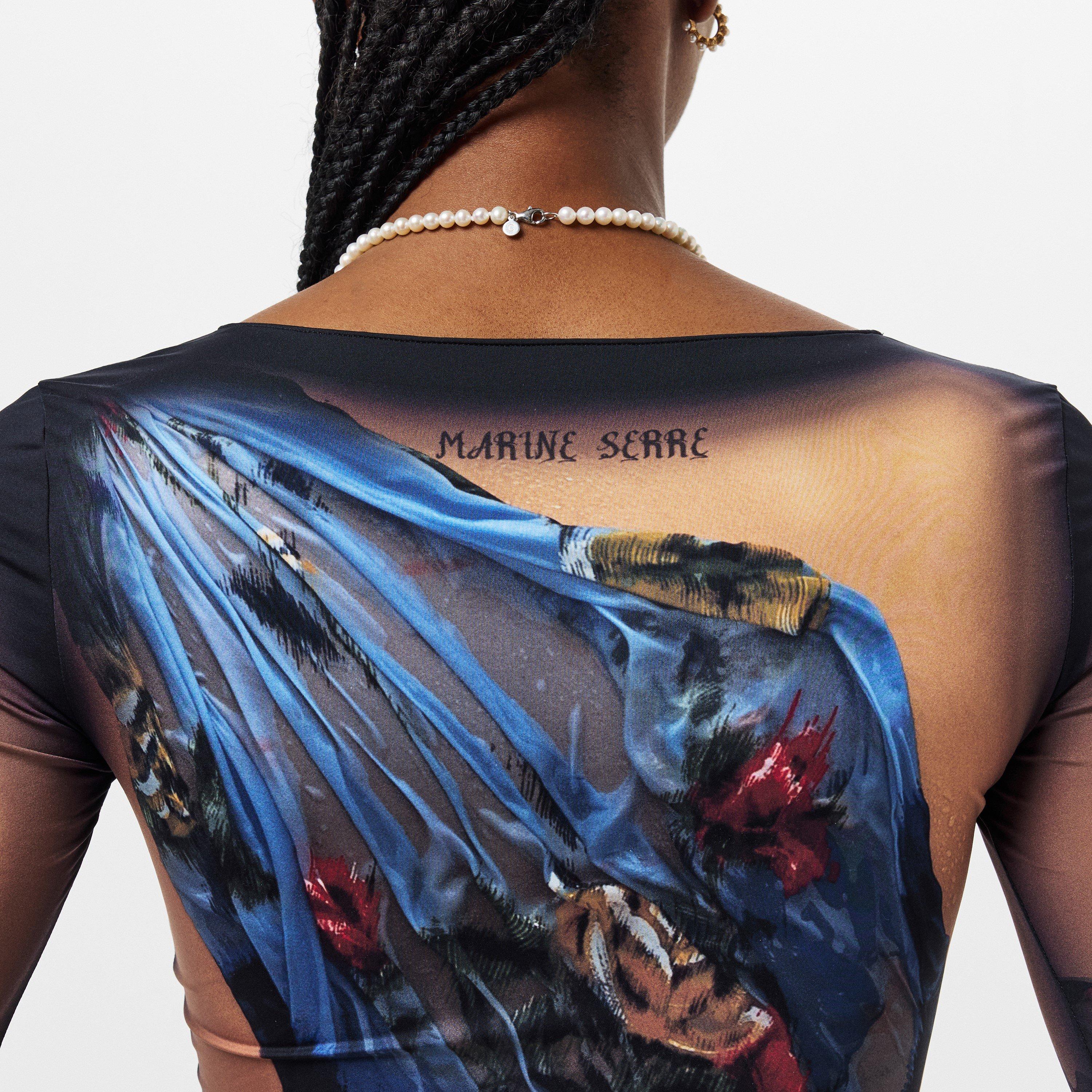 Dark Beige - Marine Serre - Women's Jersey Maxi Dress - 5