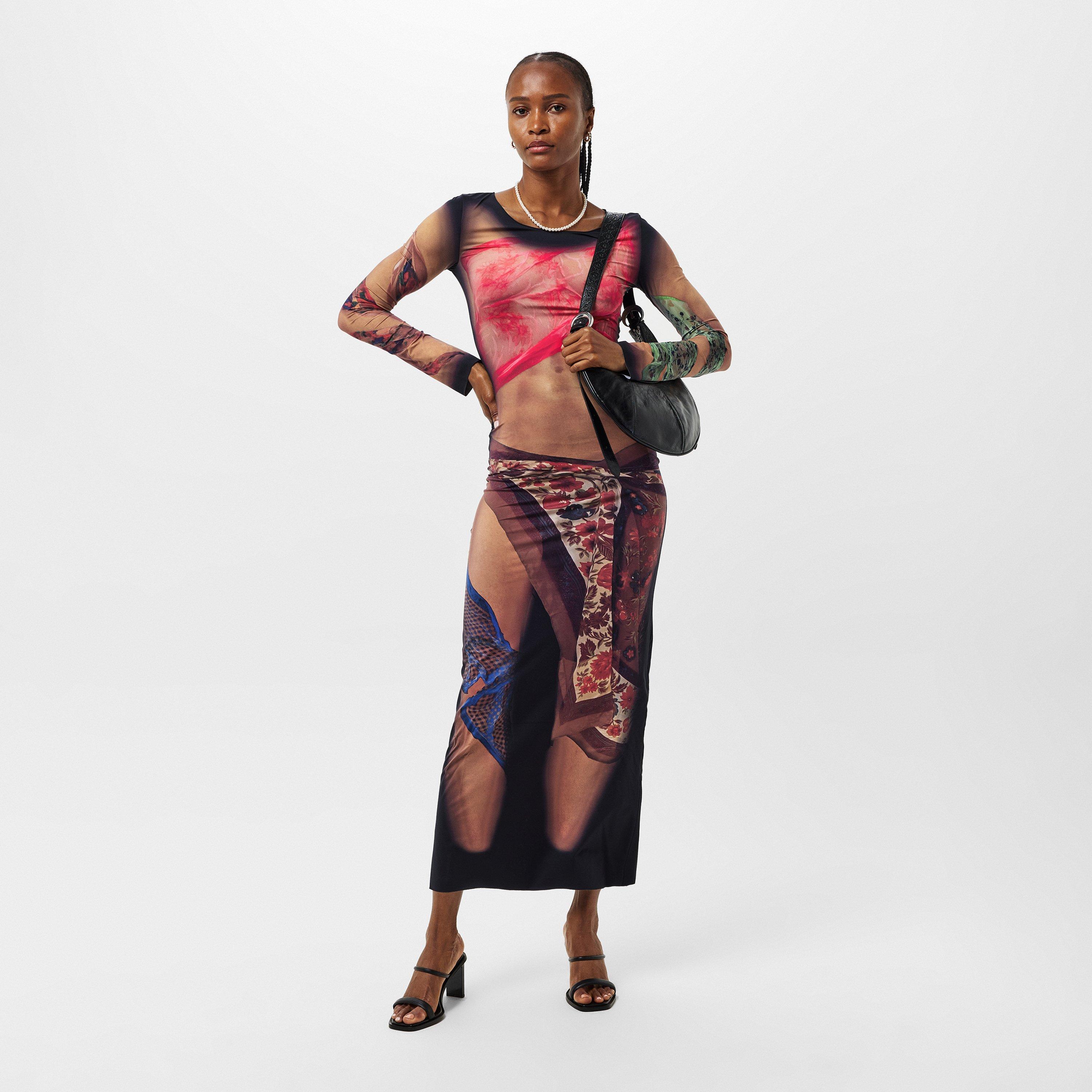 Dark Beige - Marine Serre - Women's Jersey Maxi Dress - 6