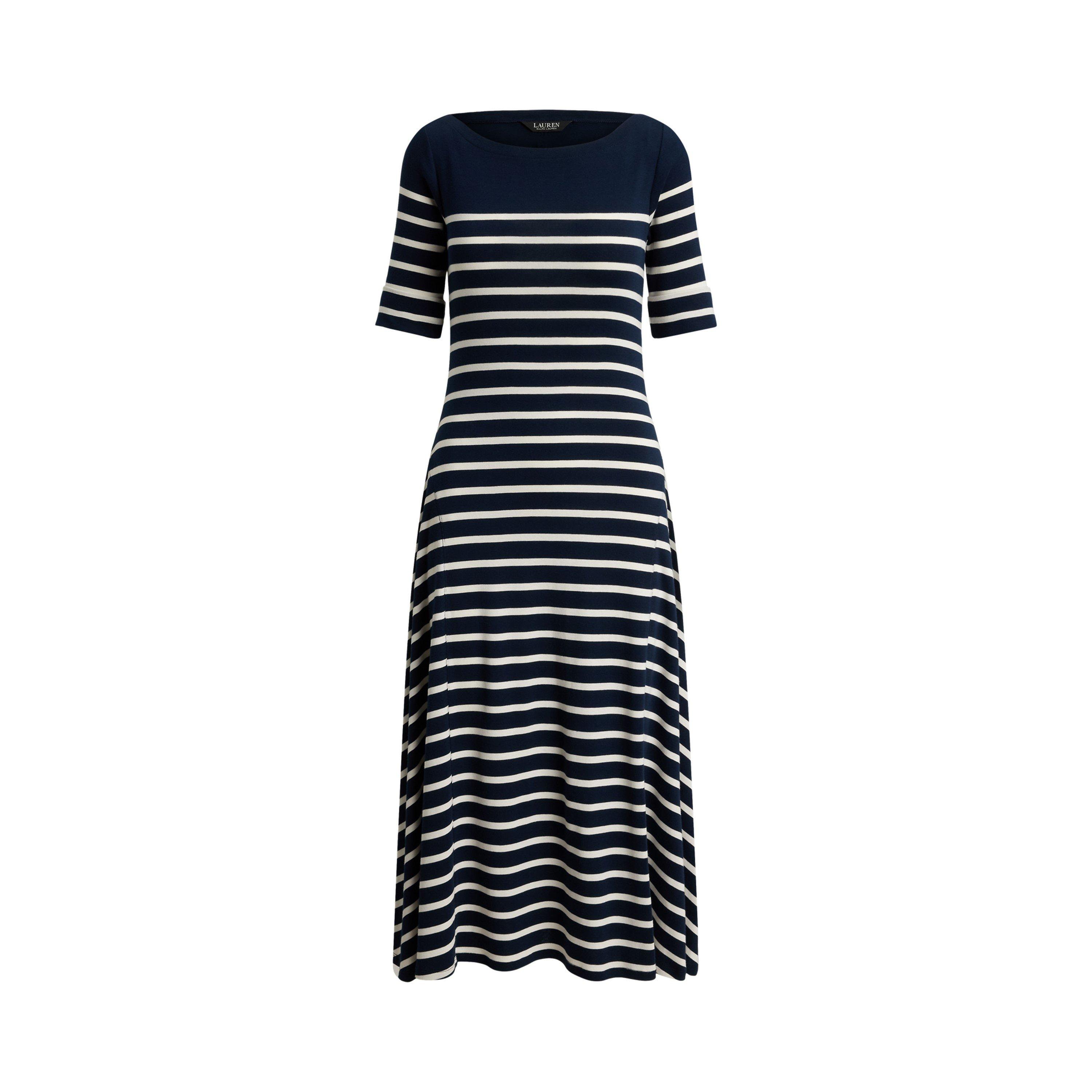 Lauren By Ralph Lauren Women's Navy/Masc Crm Munzie A Line Dress - 10 (S)