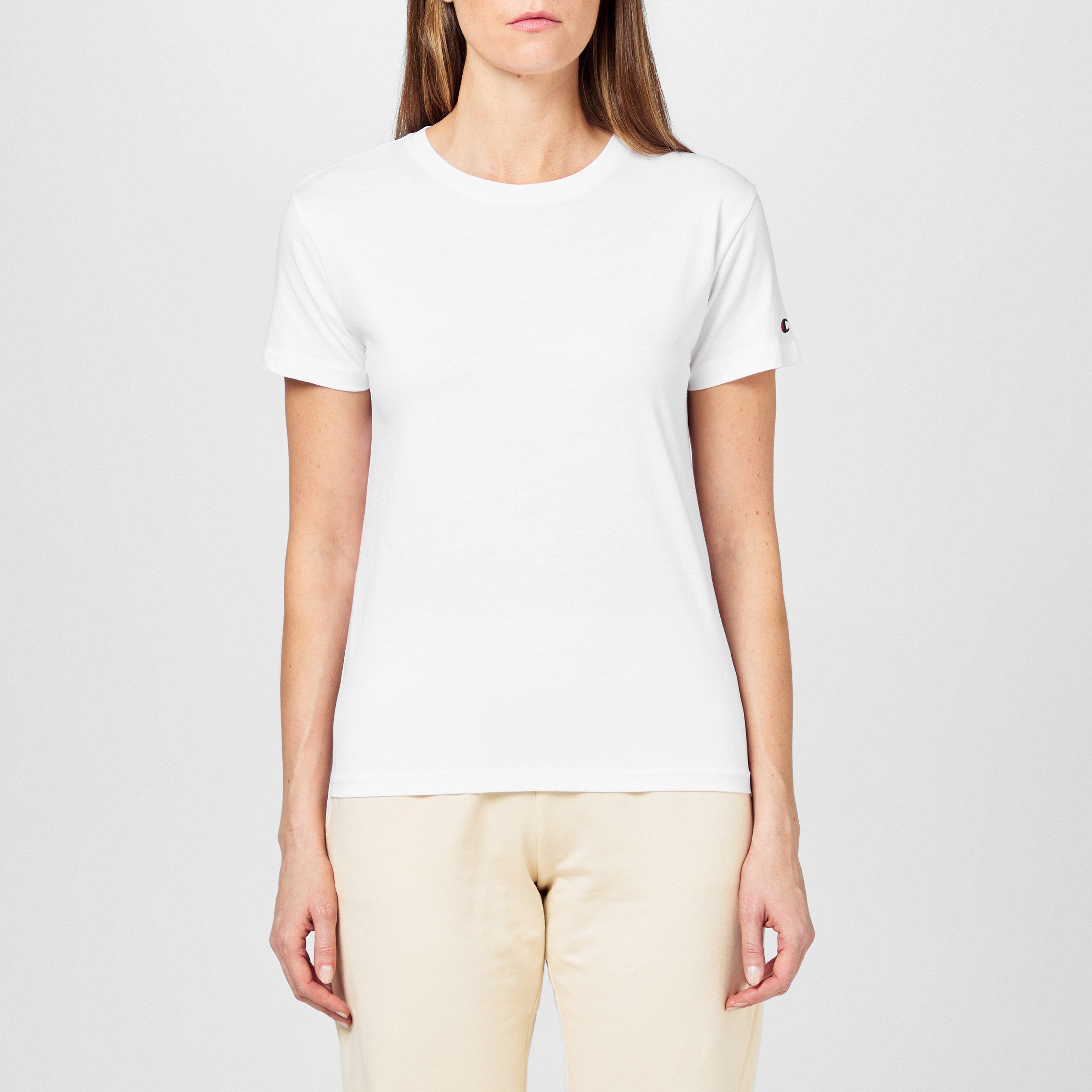 White - Champion - Women's Regular Fit Crewneck T-Shirt - 1