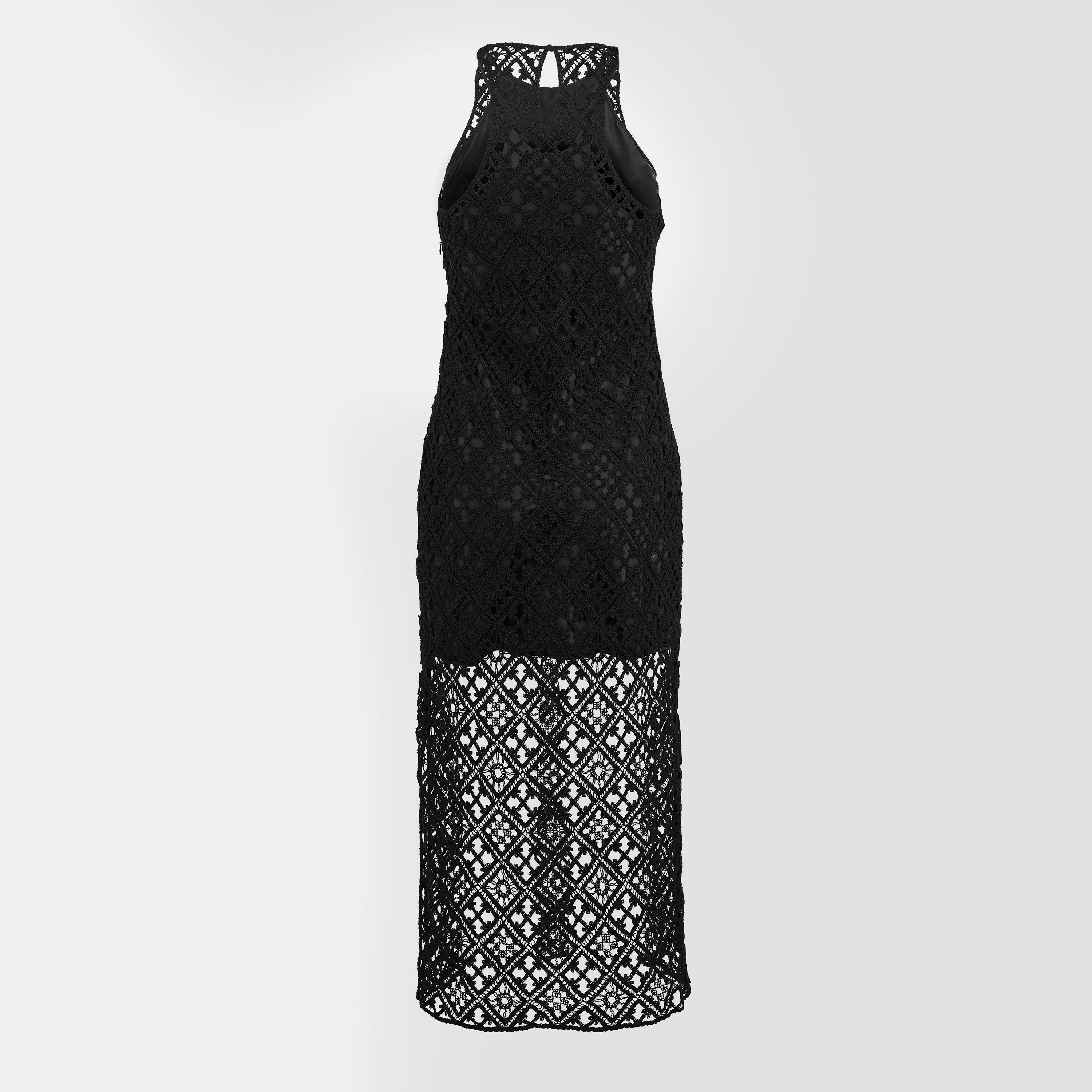 Black - Off White - Women's Maxi Dress - 2