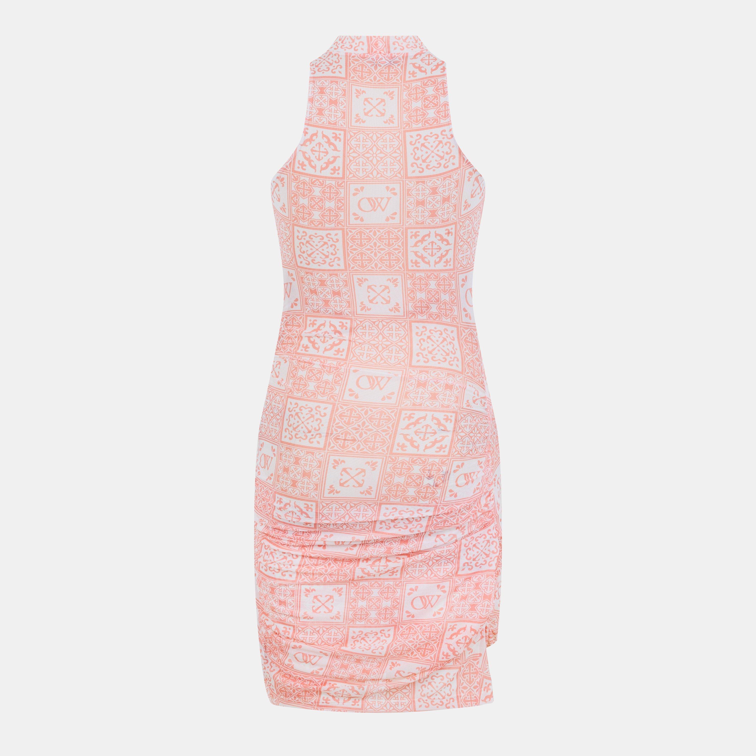 Pink/White - Off White - Women's Maxi Dress - 2