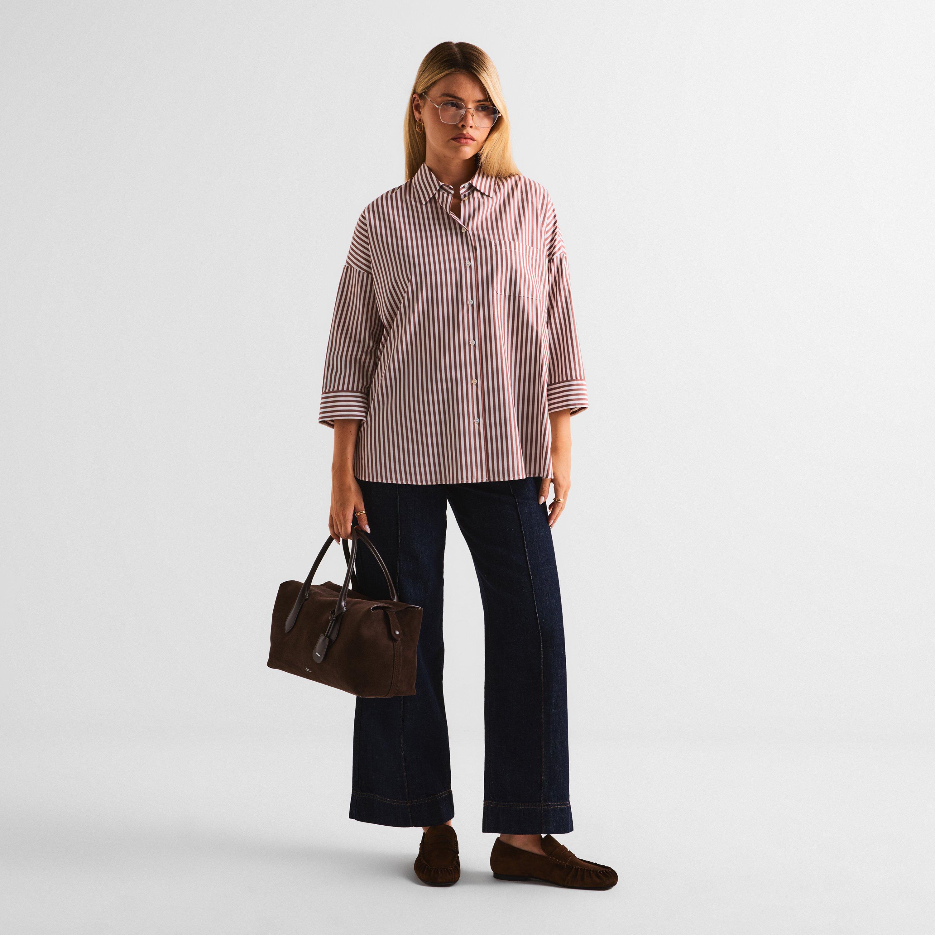 Light Brown - Weekend Max Mara - Women's Weekend Giralda Long Sleeve Patterned Shirt - 6