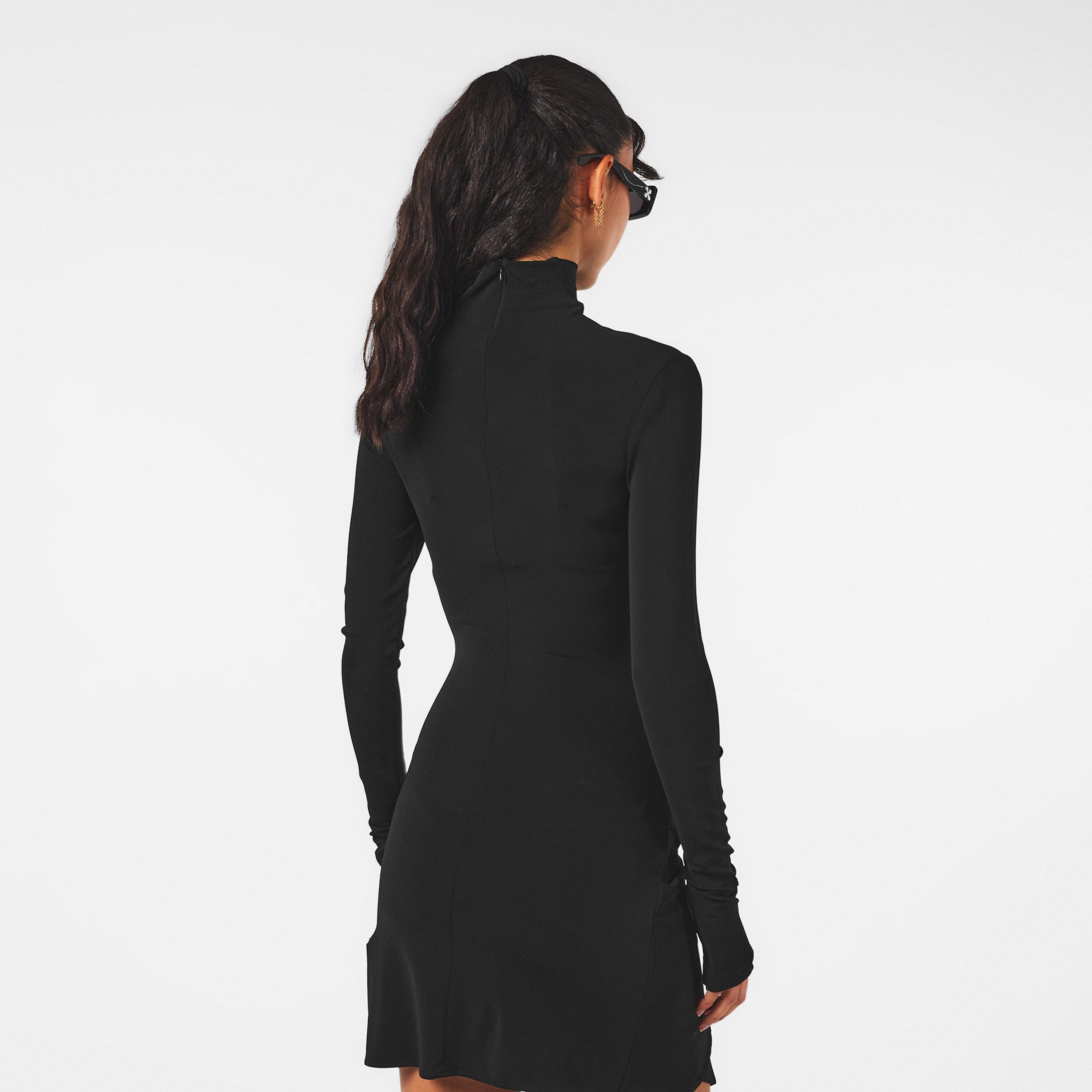 Black - Off White - Women's Maxi Dress - 4