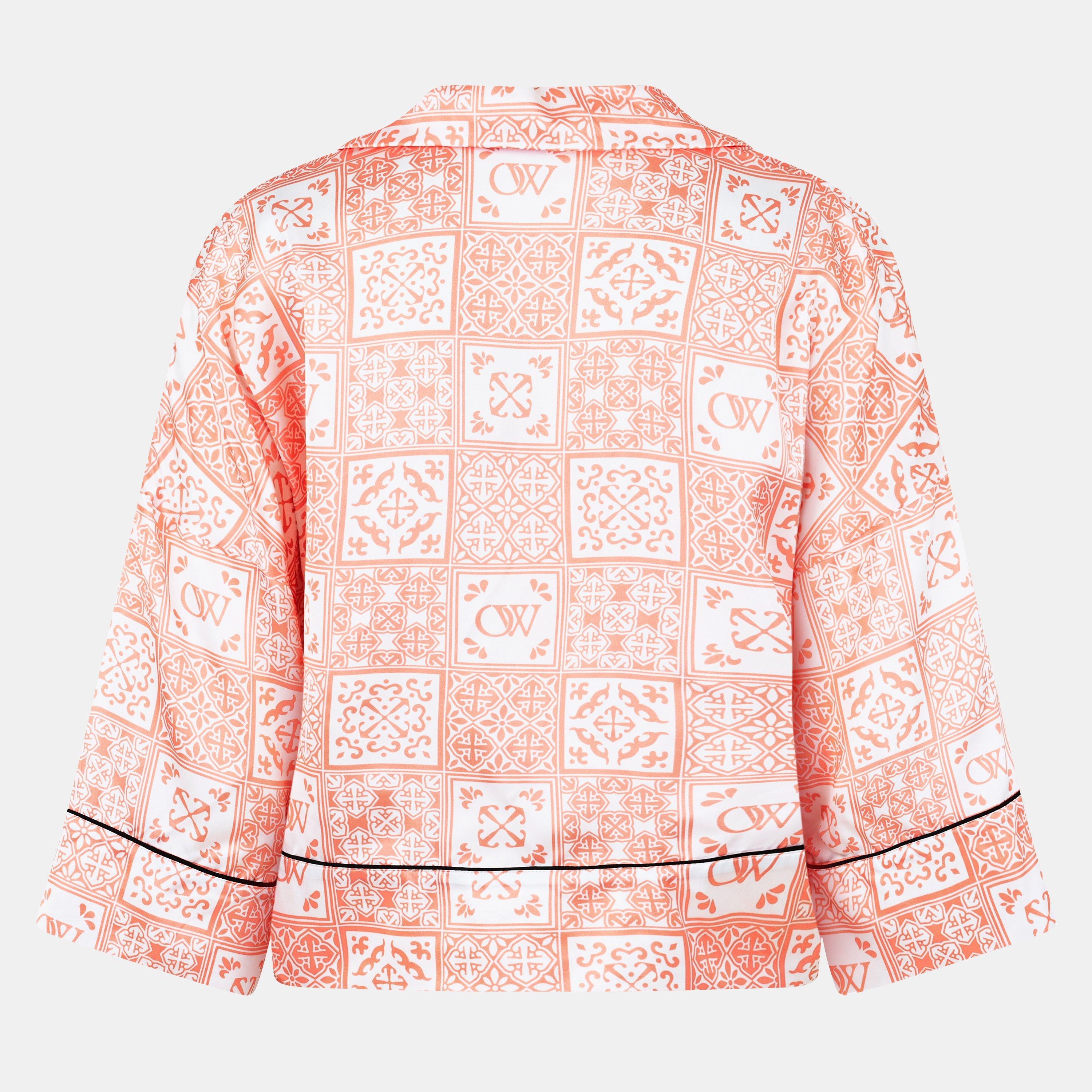 Pink/White - Off White - Women's Short-Sleeve Shirt - 2