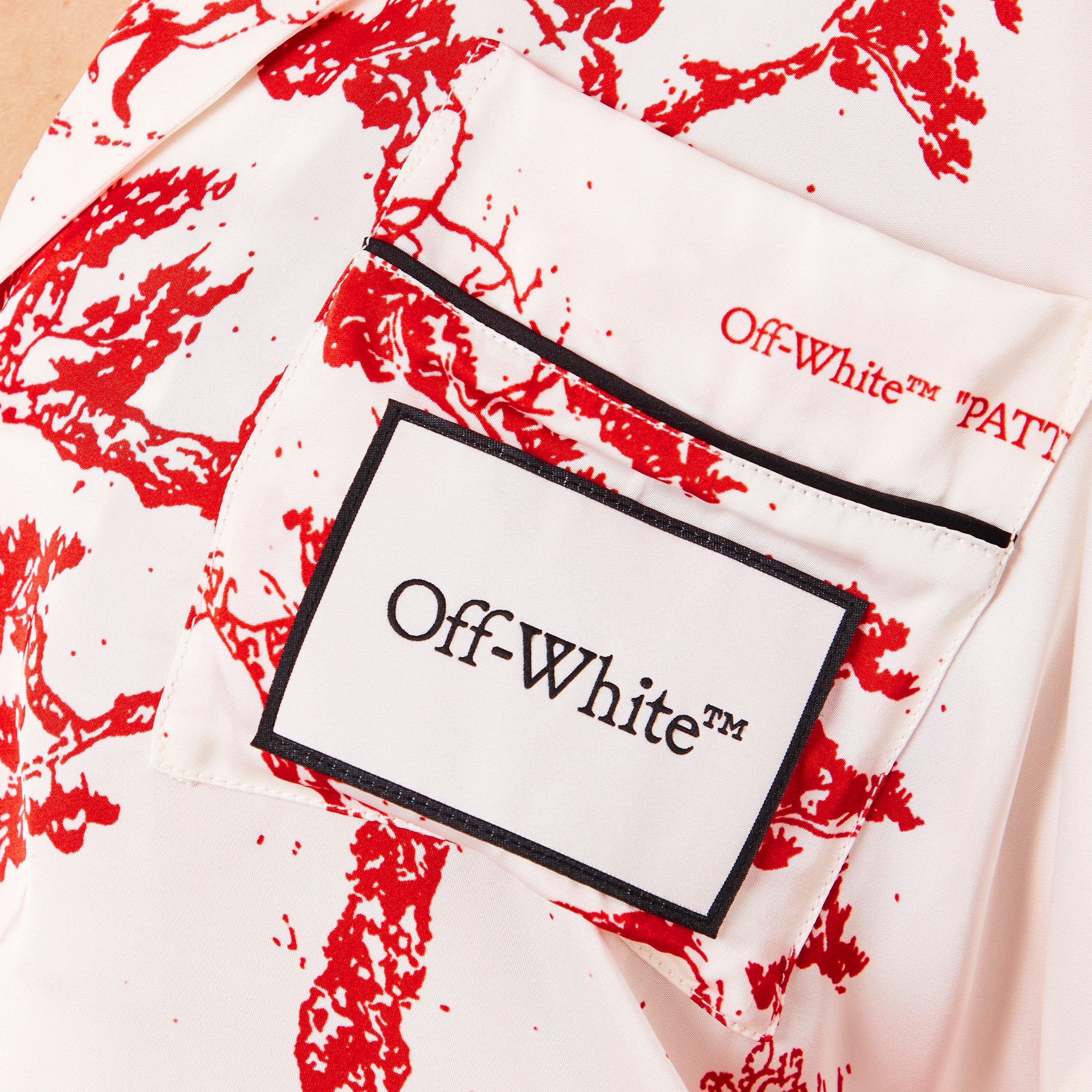 White/Red - Off White - Women's Short-Sleeve Plain Shirt - 5