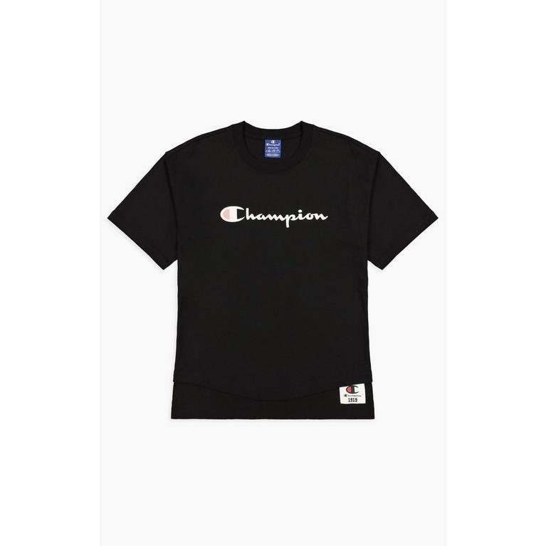 Noir - Champion - GANNI embroidered-logo short-sleeve T-shirt Schwarz