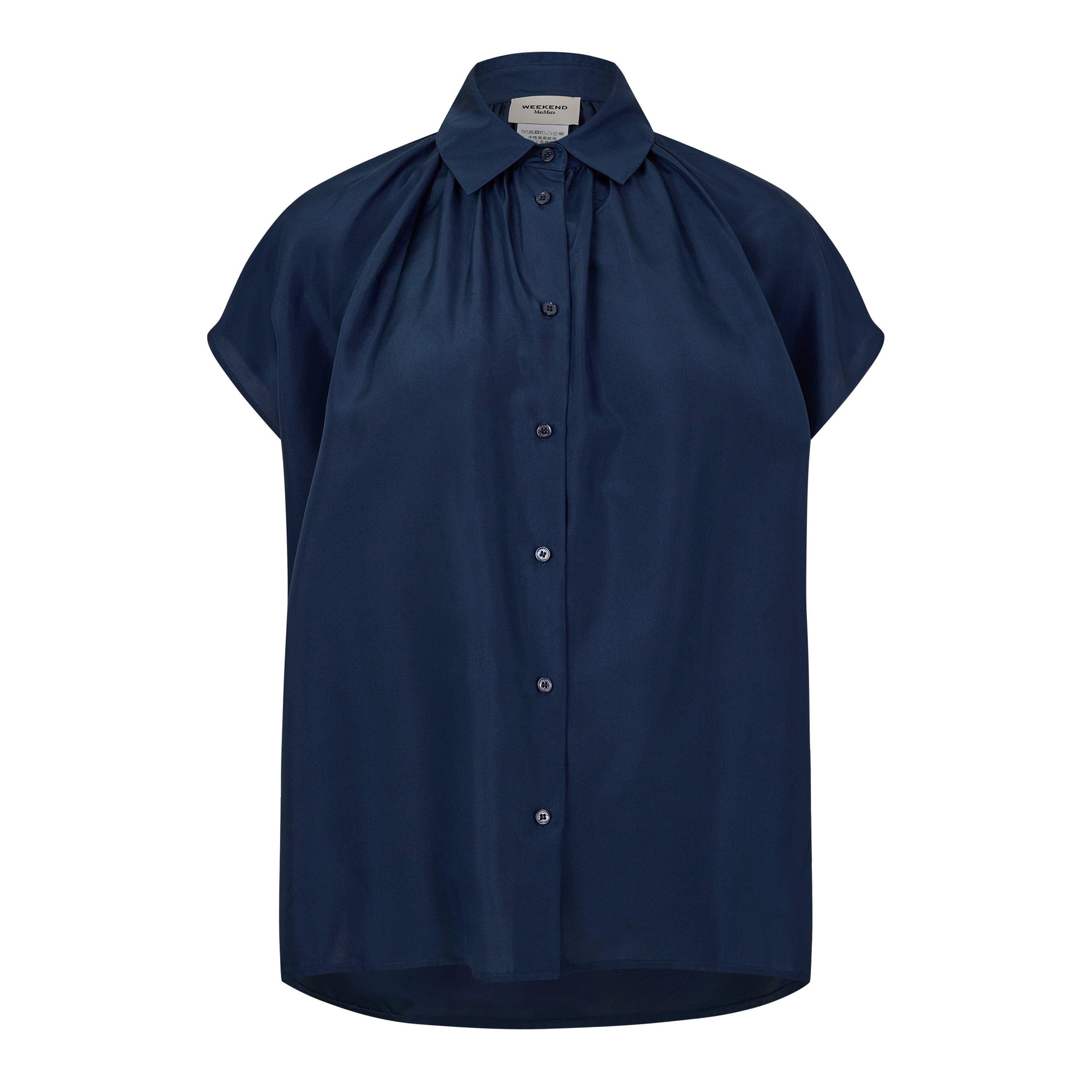 Weekend Max Mara Women's Weekend Crine Long Sleeve Shirt - Navy - 10 (S)
