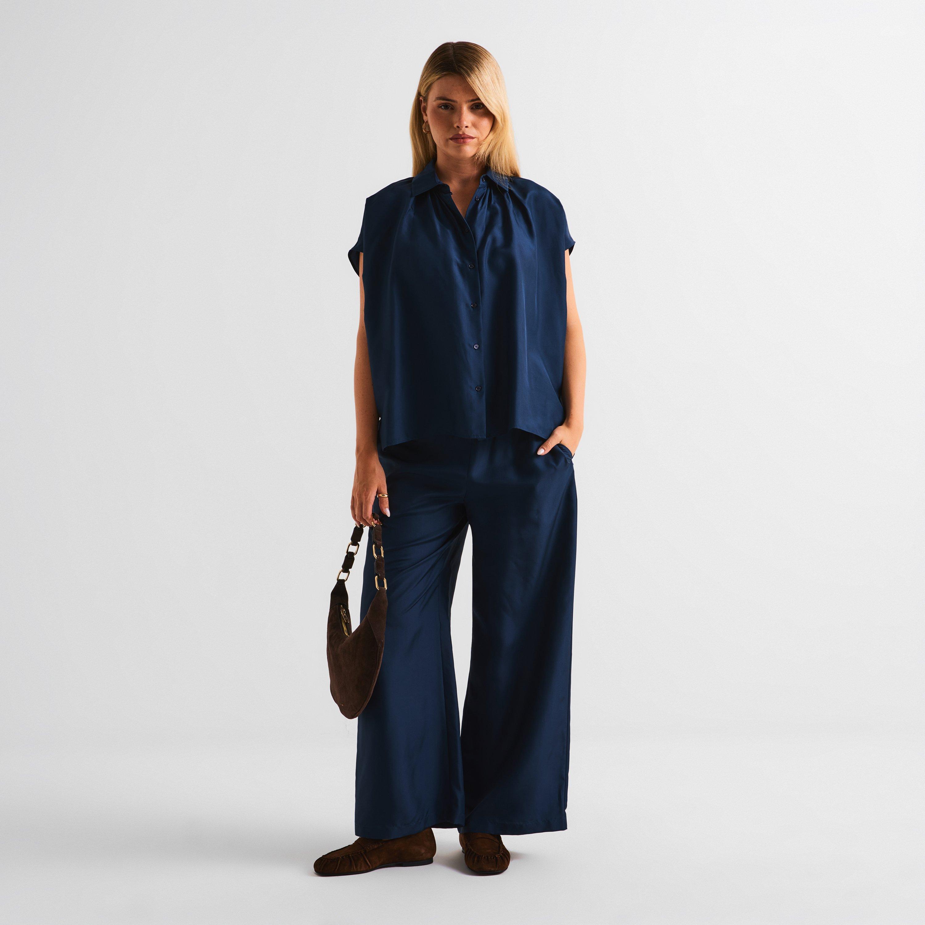 Navy - Weekend Max Mara - Women's Weekend Crine Long Sleeve Shirt - 6