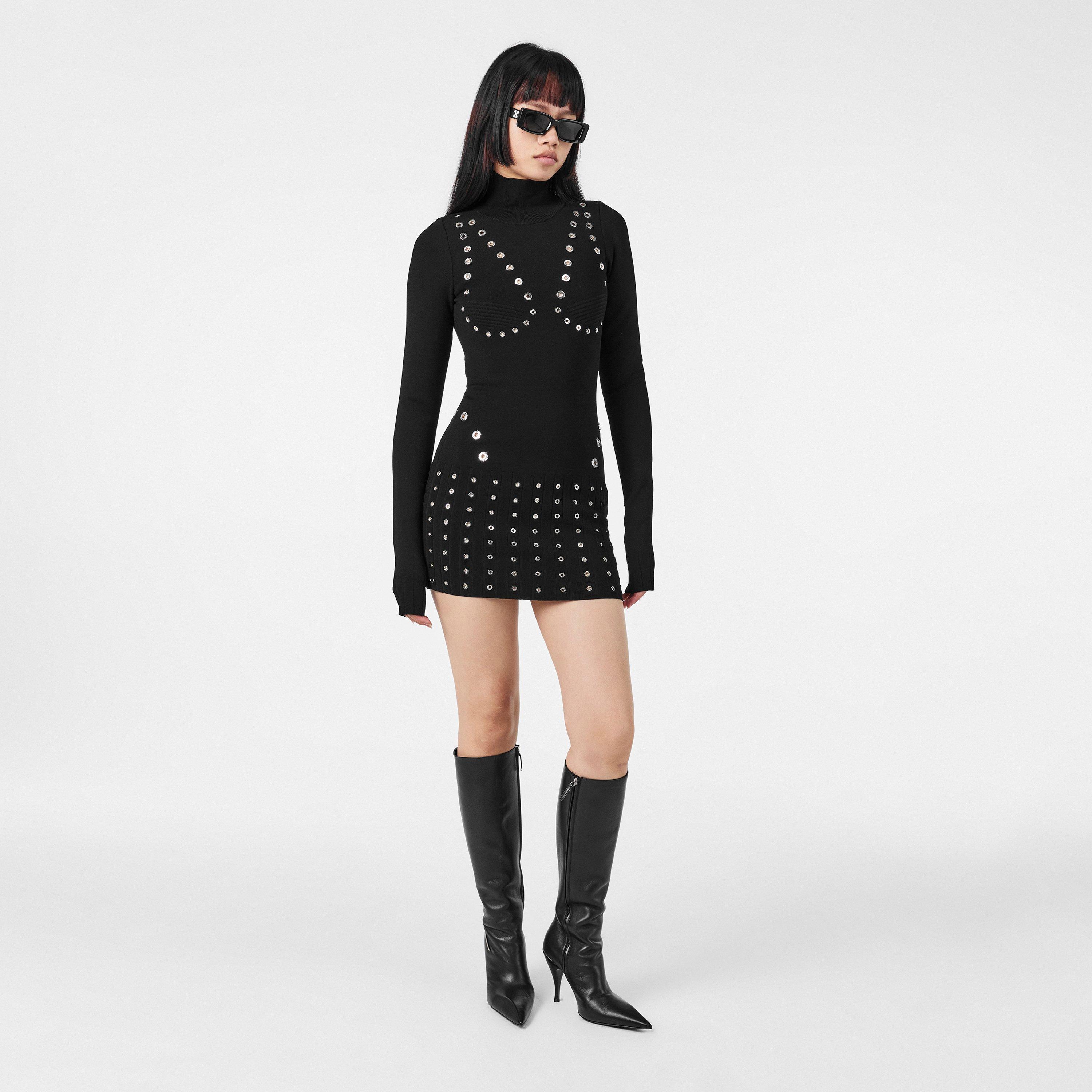 Black - Off White - Women's Maxi Dress - 6