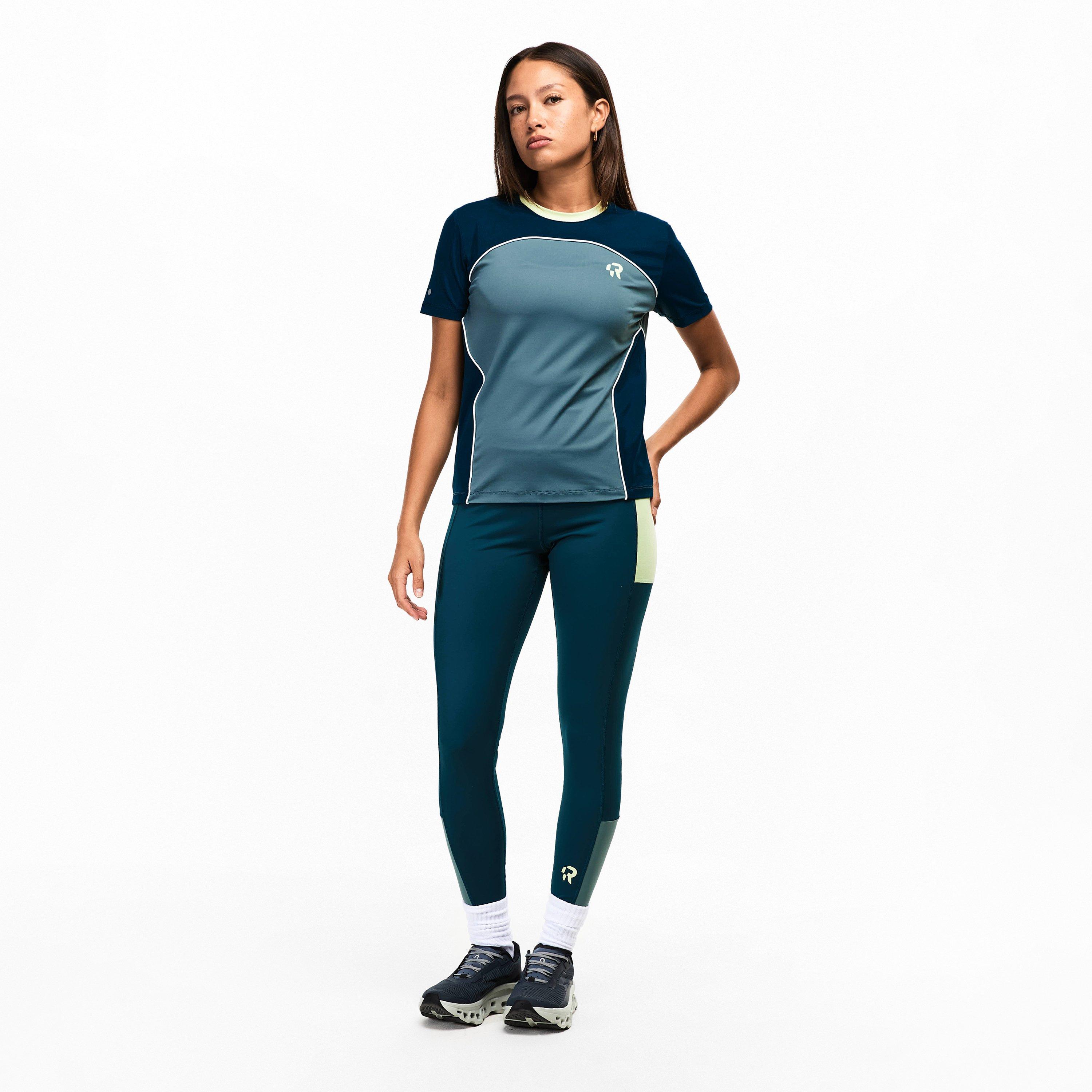 Green - Red Run - Womens Skyline Technical Sports Top - 5